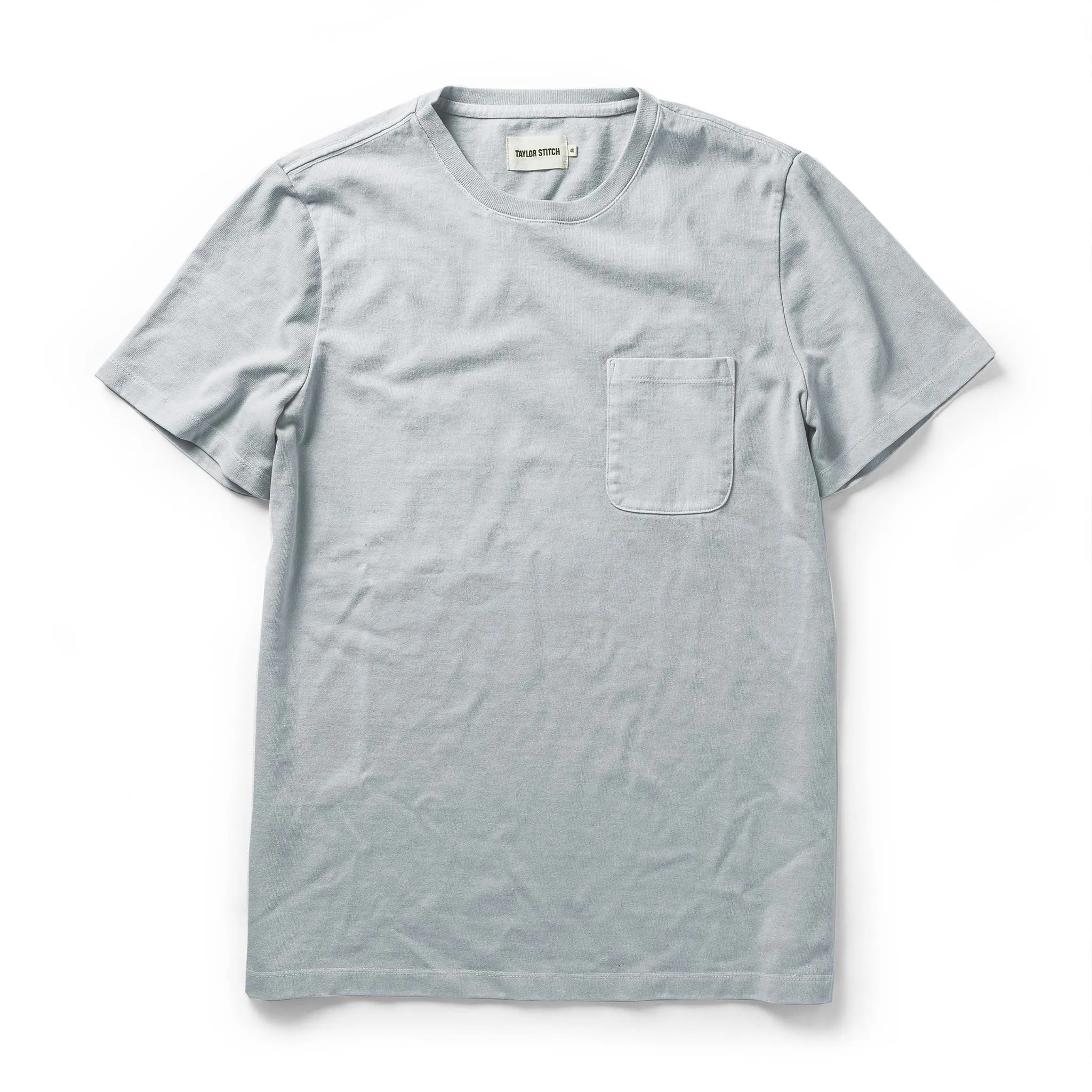 The Heavy Bag Tee in Dusty Sky sold by Taylor Stitch