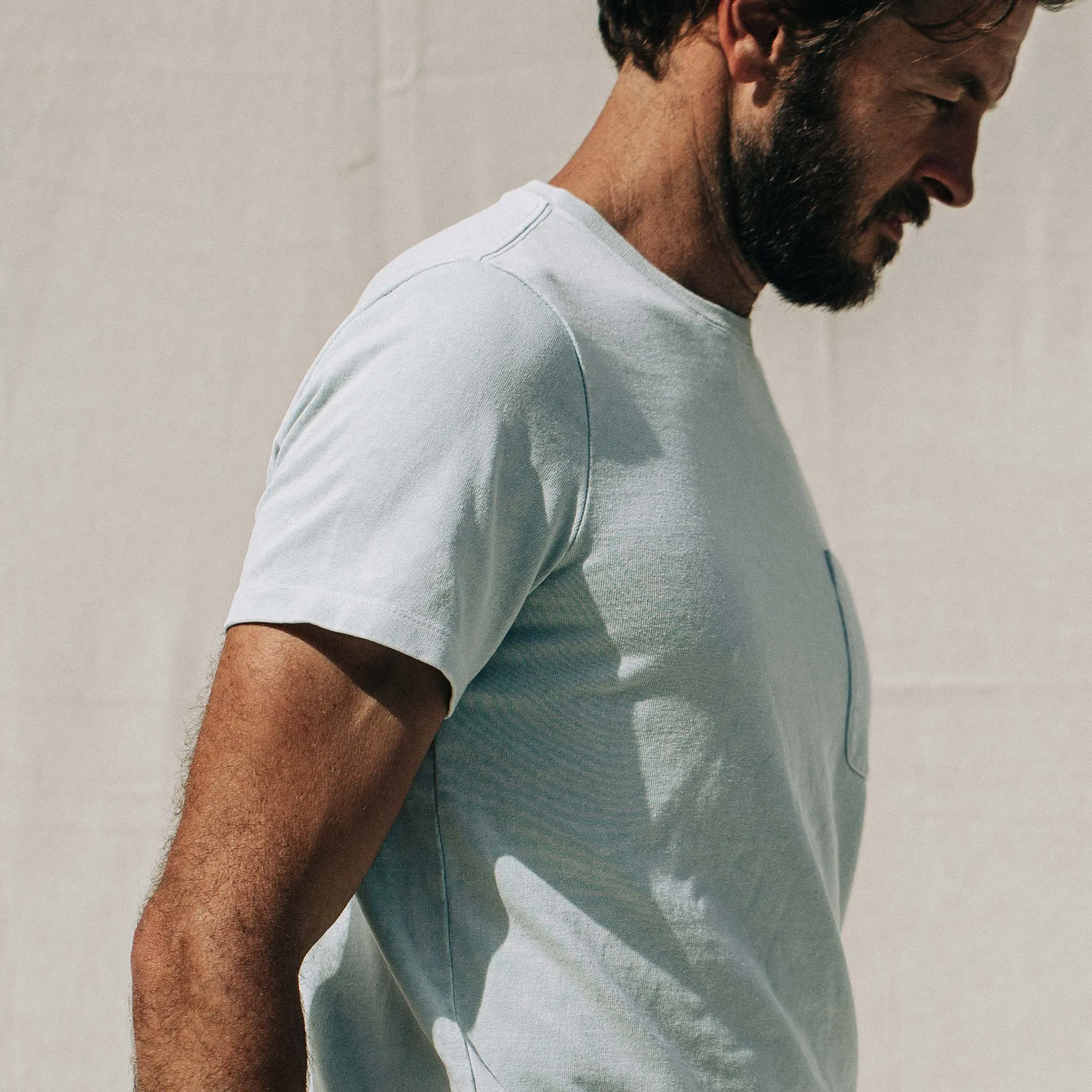 The Heavy Bag Tee in Dusty Sky sold by Taylor Stitch product image thumbnail 4