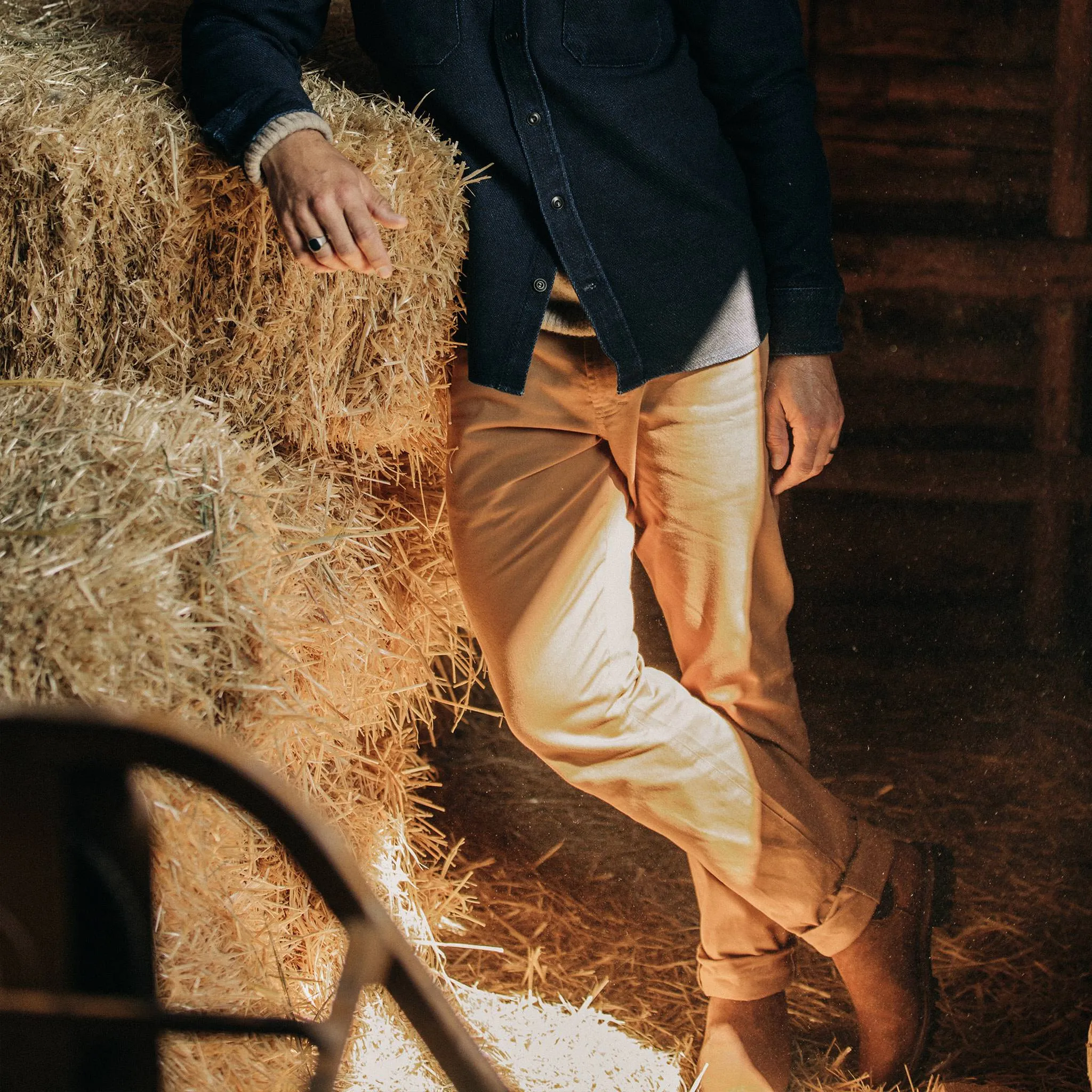 The Democratic All Day Pant in British Khaki Selvage sold by Taylor Stitch product image thumbnail 2