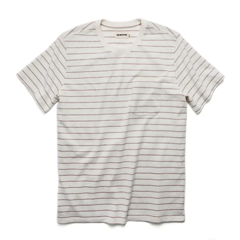 The Heavy Bag Tee in Natural Stripe sold by Taylor Stitch