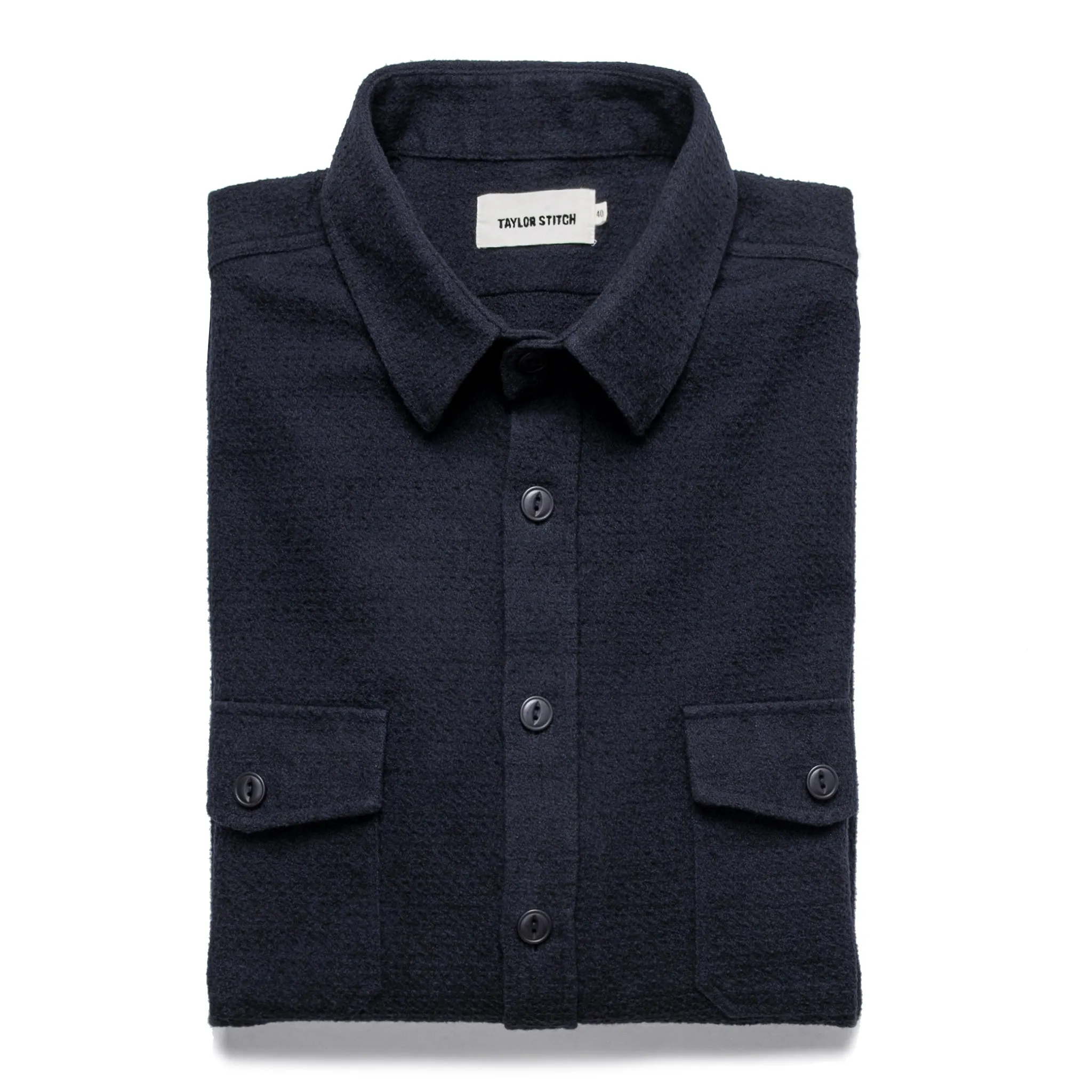 The Utility Shirt in Navy Jacquard sold by Taylor Stitch