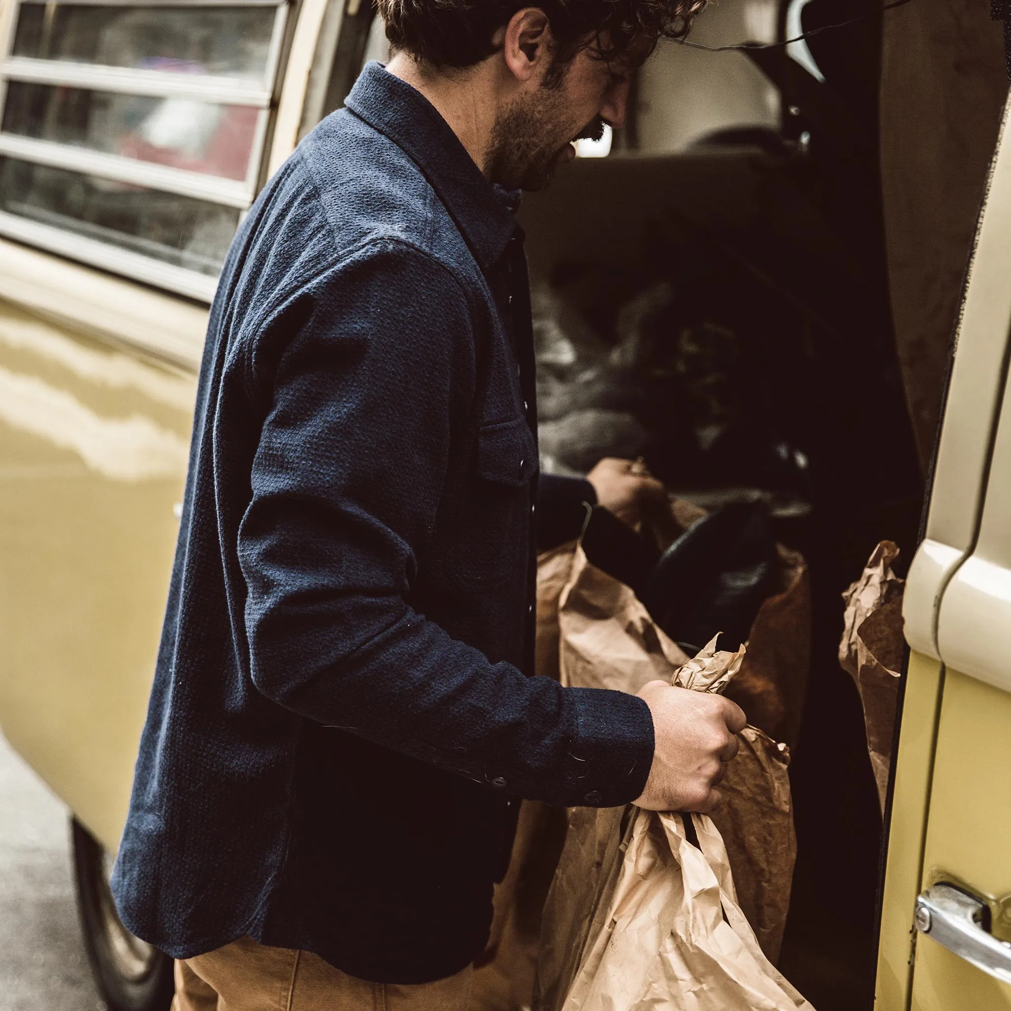 The Utility Shirt in Navy Jacquard sold by Taylor Stitch product image thumbnail 4