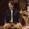 The Utility Shirt in Navy Jacquard sold by Taylor Stitch