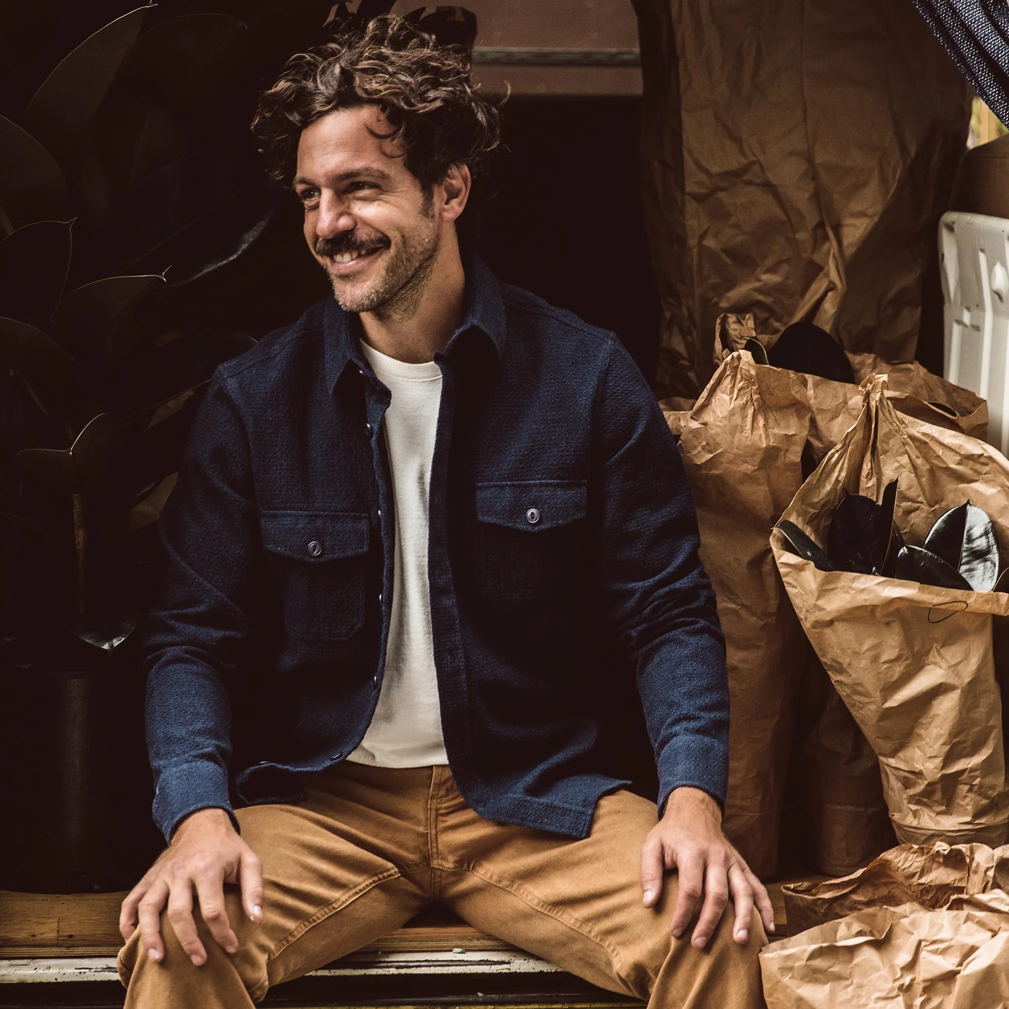 The Utility Shirt in Navy Jacquard sold by Taylor Stitch product image thumbnail 2