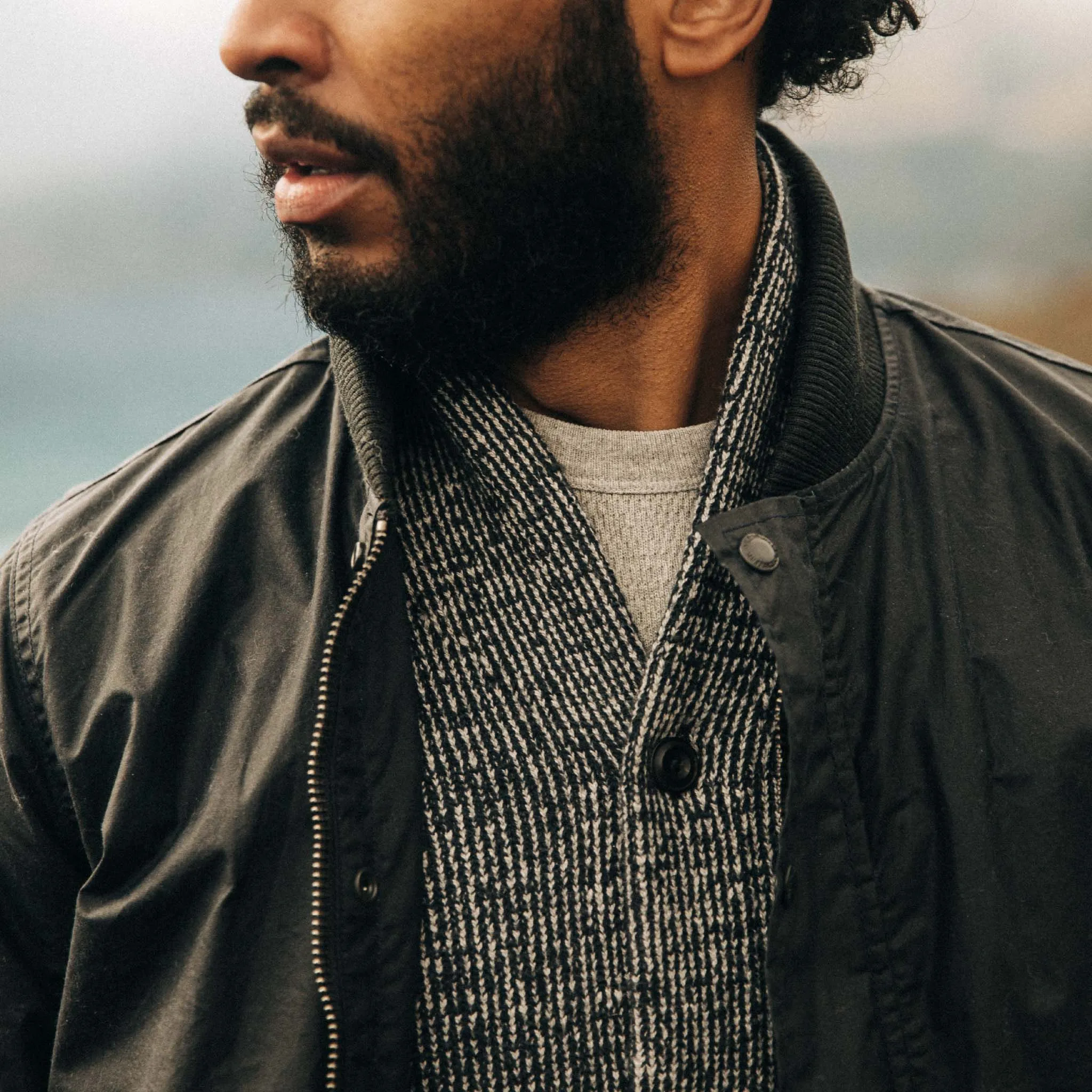 The Bomber Jacket in Waxed Navy sold by Taylor Stitch product image thumbnail 3