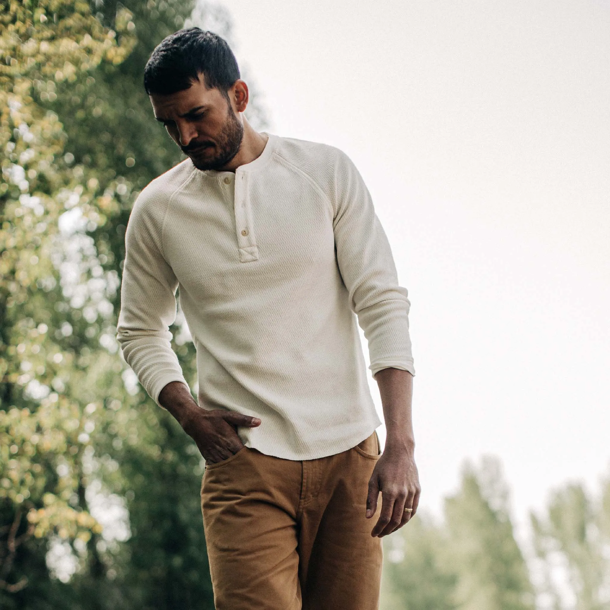 The Heavy Bag Waffle Henley in Natural sold by Taylor Stitch product image thumbnail 2