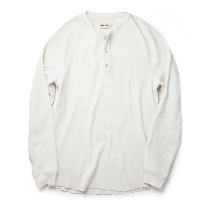 The Heavy Bag Waffle Henley in Natural sold by Taylor Stitch