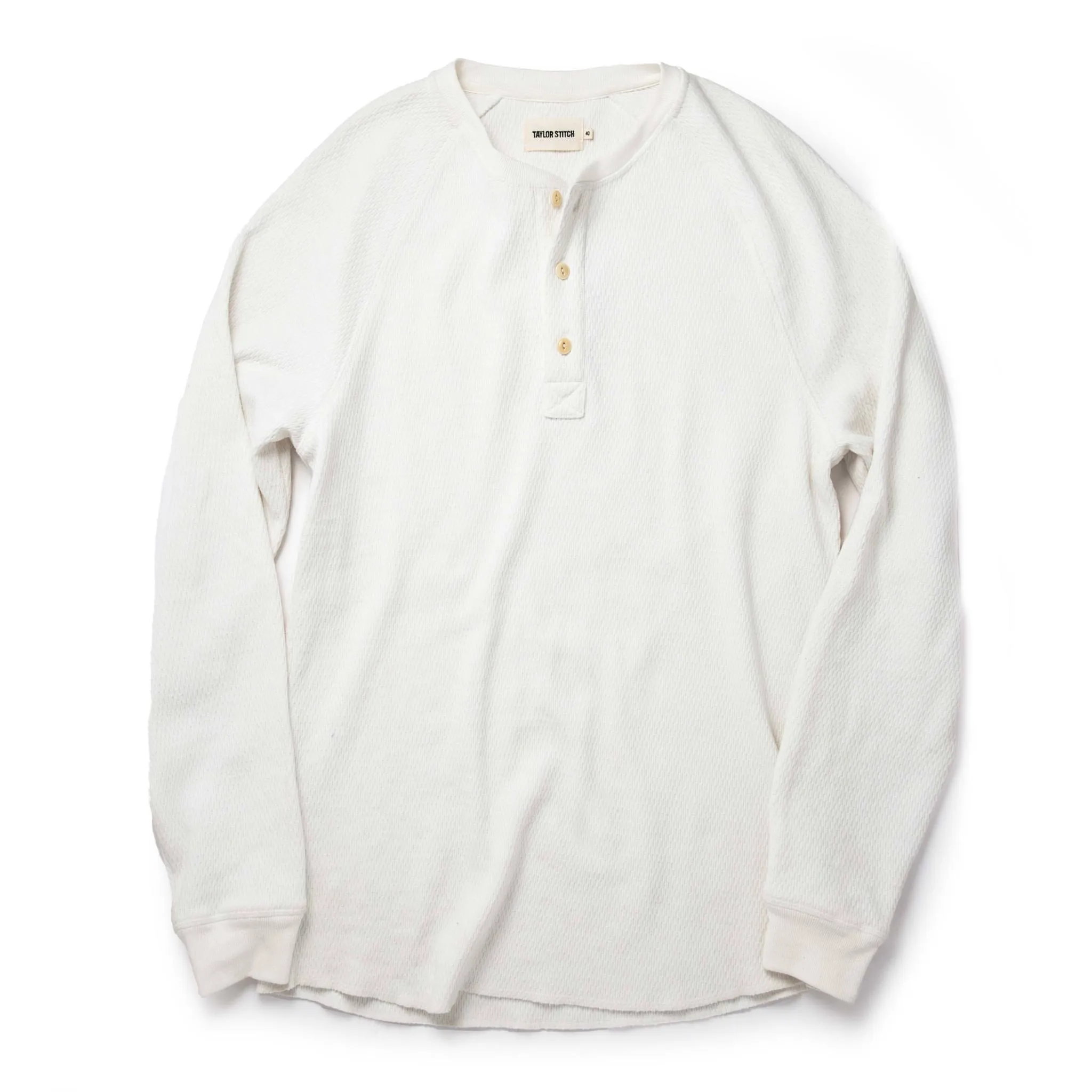 The Heavy Bag Waffle Henley in Natural sold by Taylor Stitch