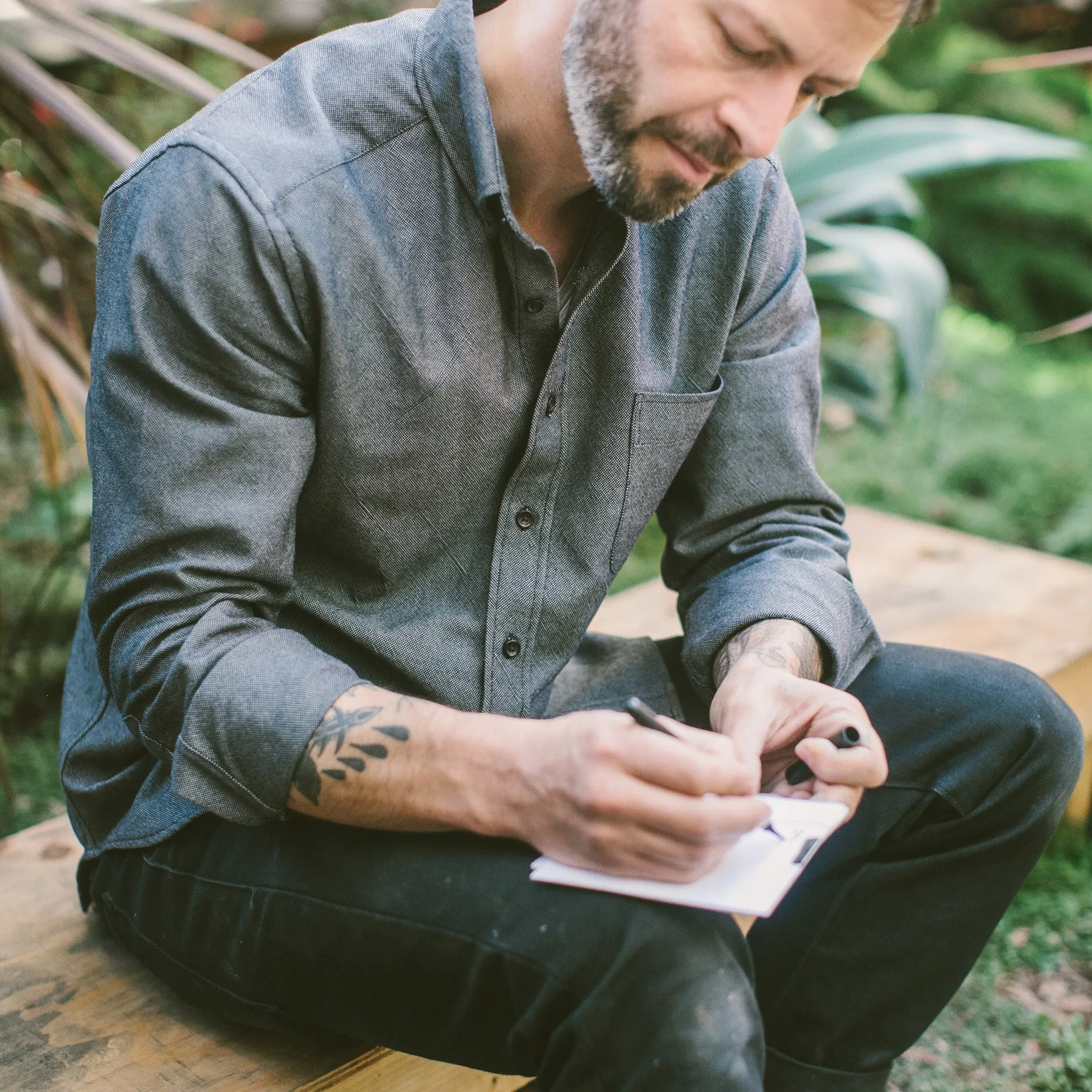 The Jack in Tiburon Grey Work Oxford sold by Taylor Stitch product image thumbnail 4