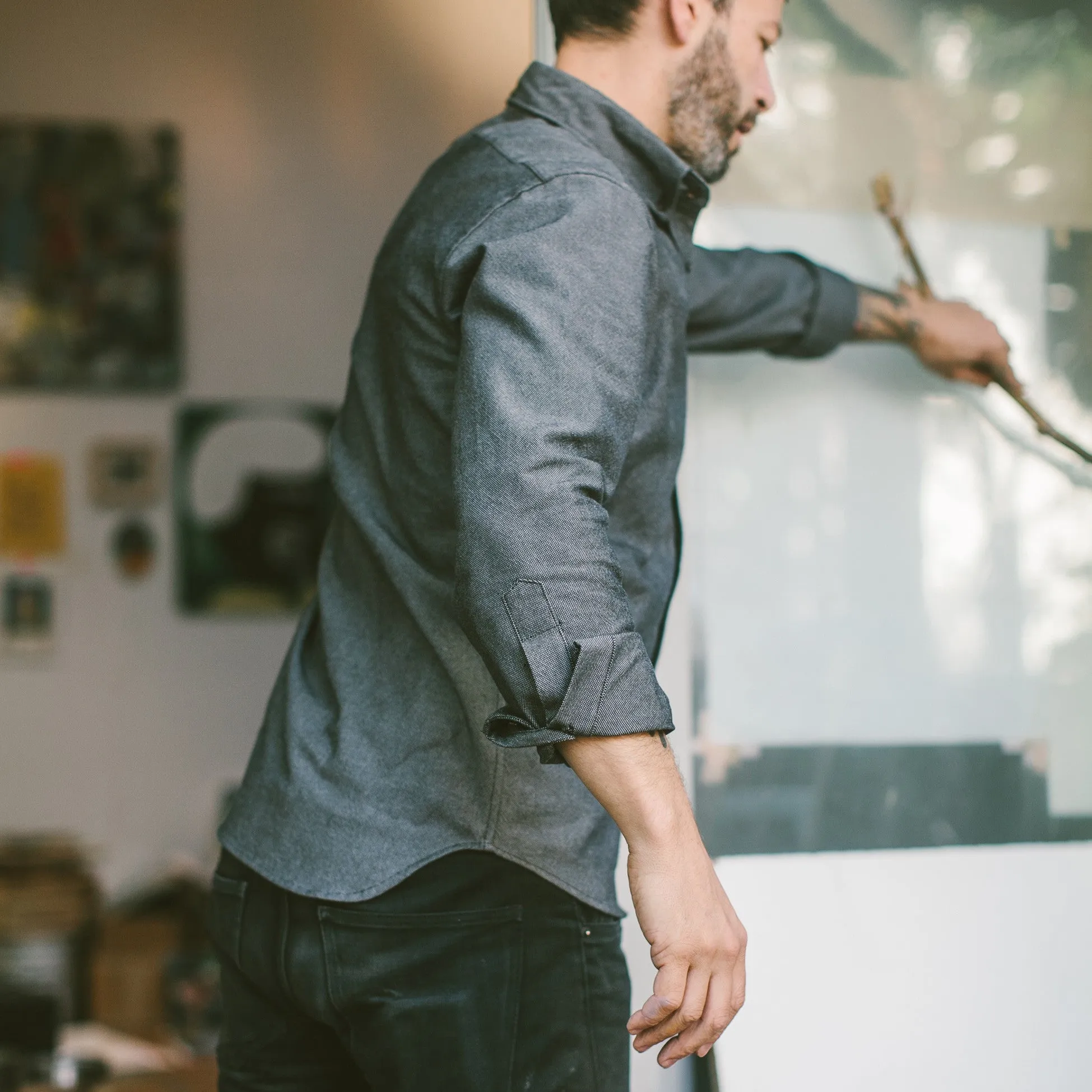 The Jack in Tiburon Grey Work Oxford sold by Taylor Stitch product image thumbnail 5