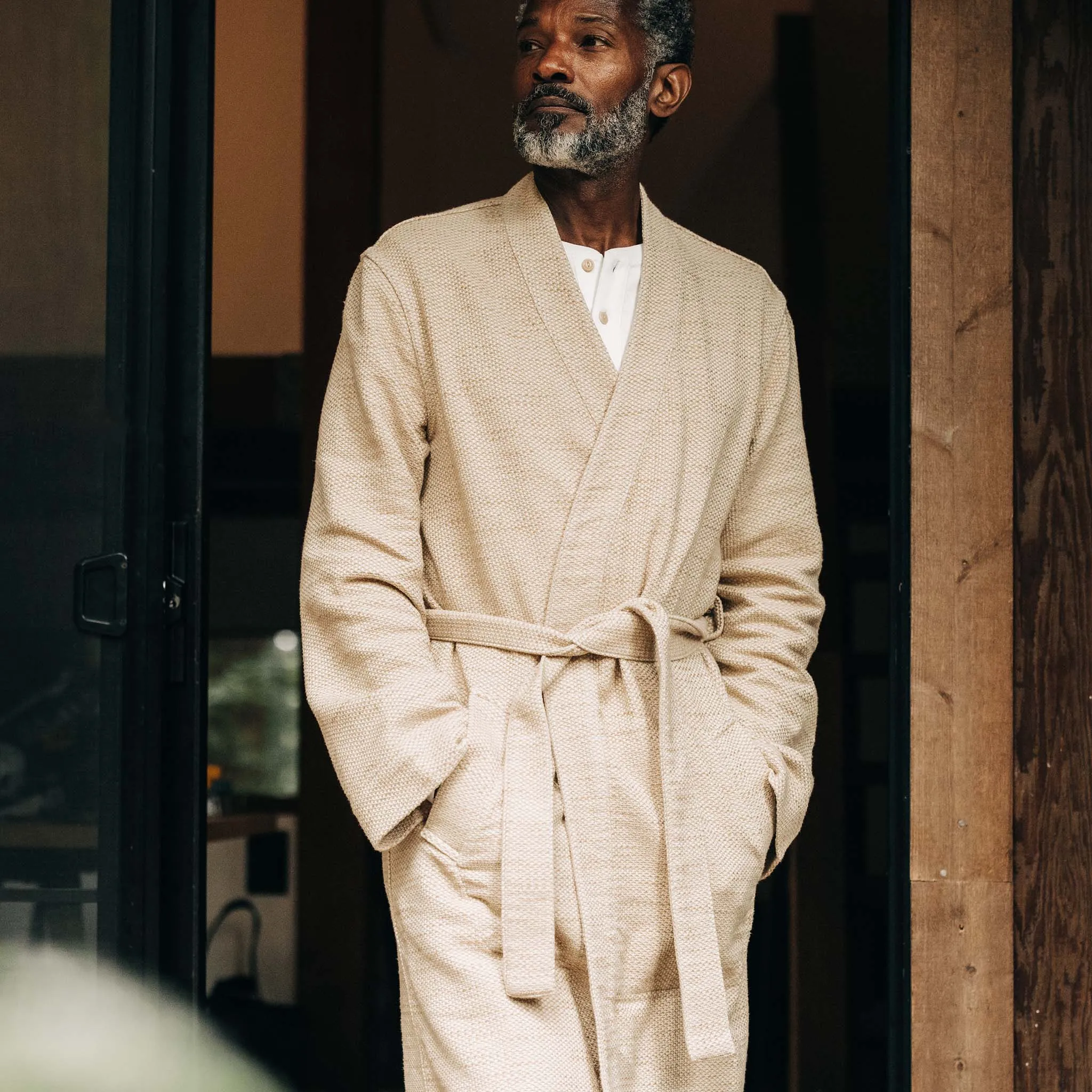 The Apres Robe in Natural Sashiko sold by Taylor Stitch product image thumbnail 2