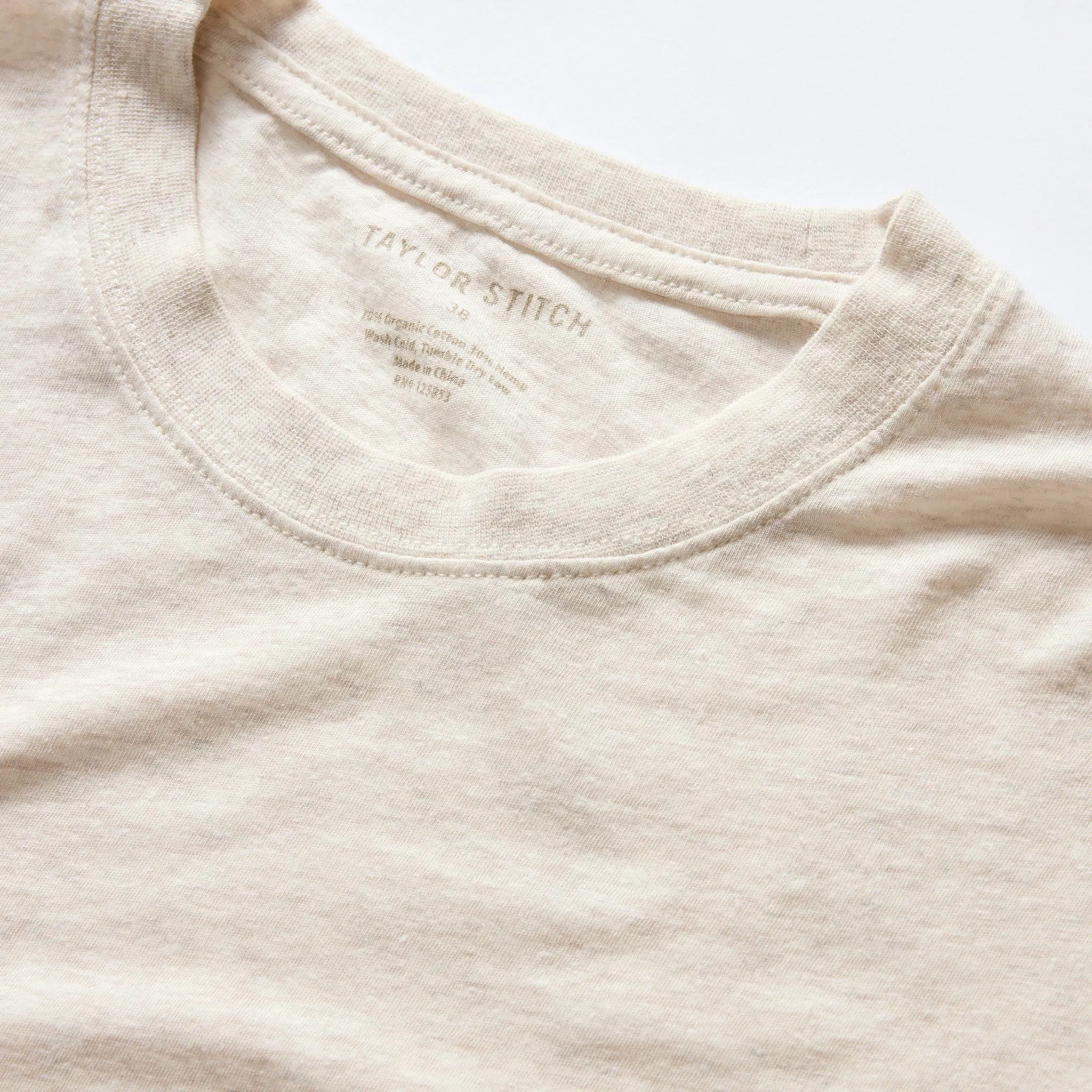 The Cotton Hemp Tee in Heather Oat sold by Taylor Stitch product image thumbnail 4