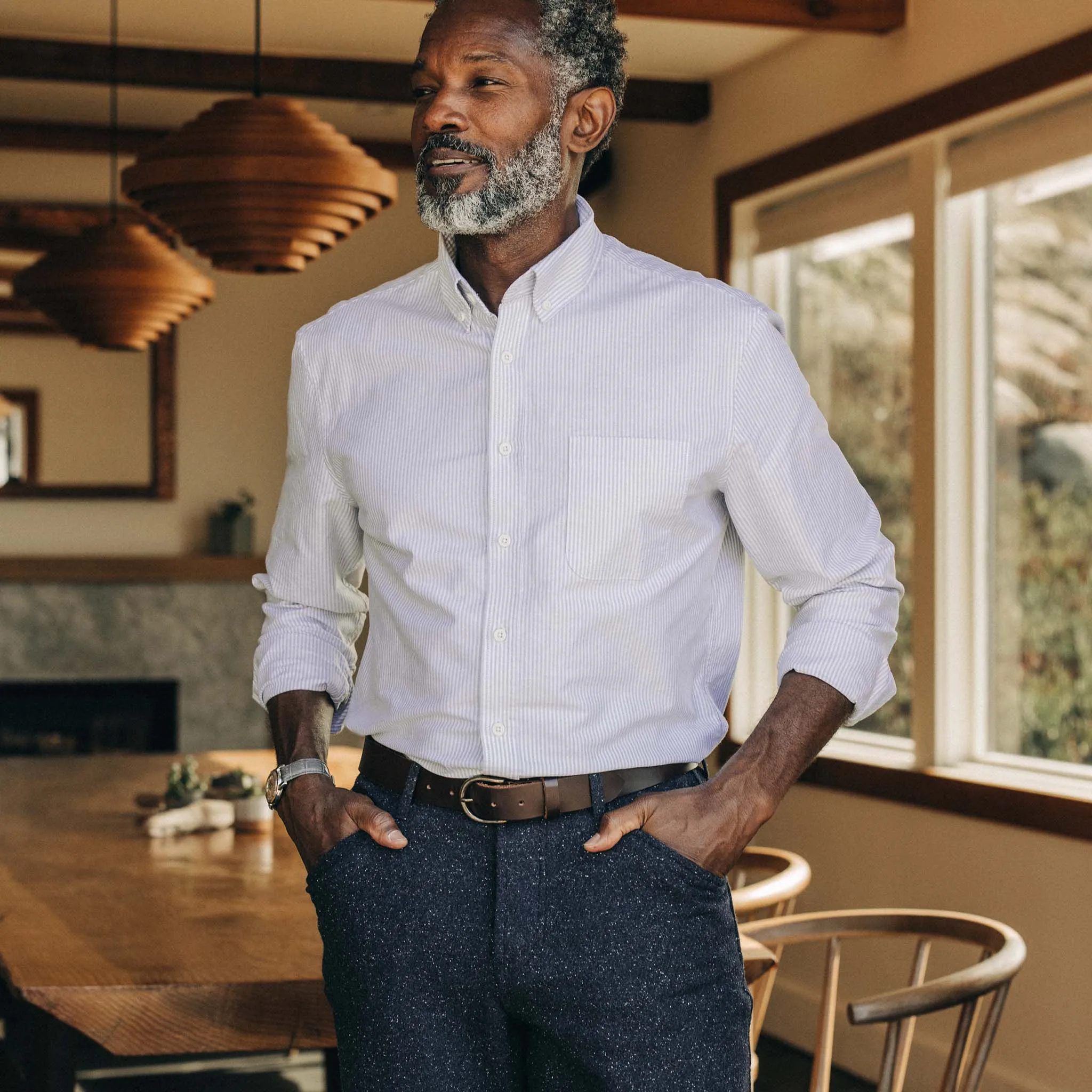 The Jack in Greystone University Stripe Oxford sold by Taylor Stitch product image thumbnail 2