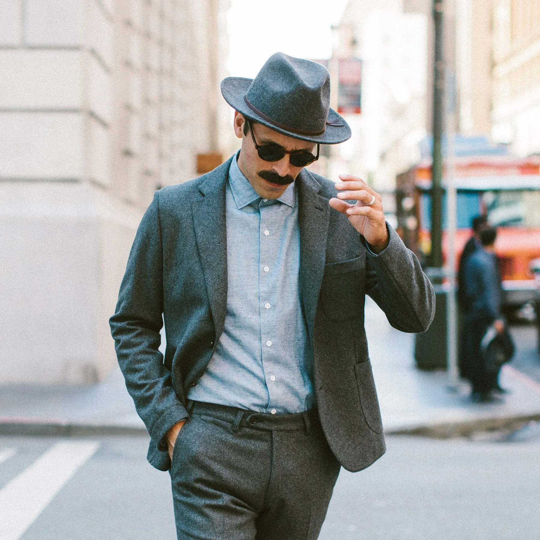 The Luke Fedora in Grey sold by Taylor Stitch product image thumbnail 2