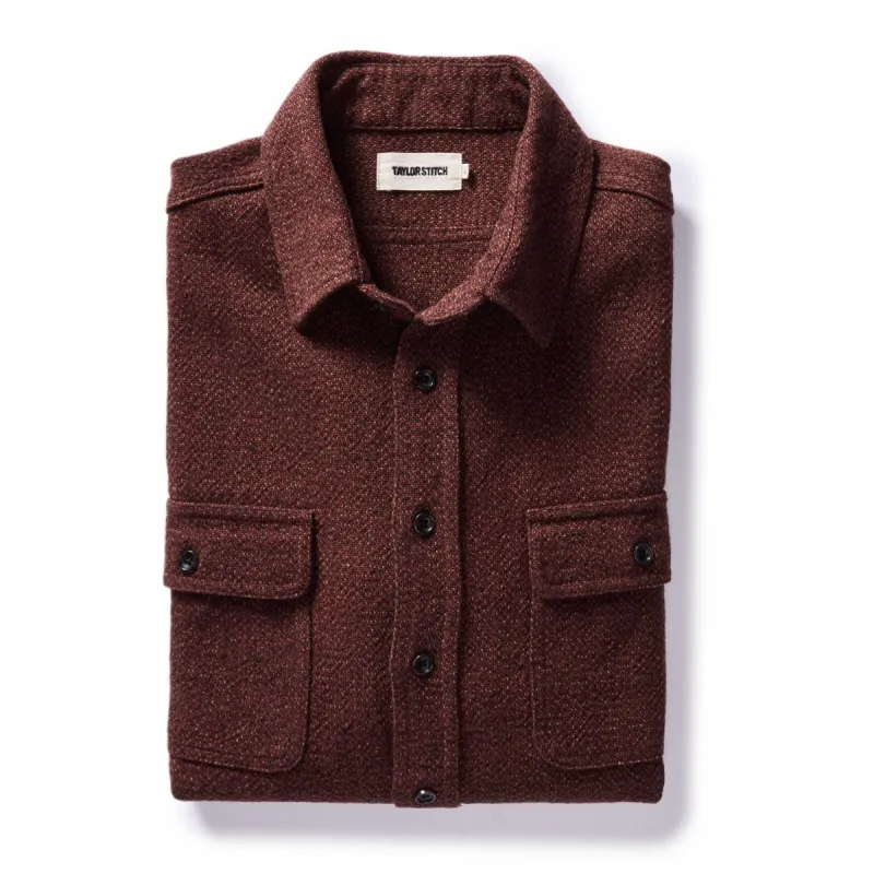The Ledge Shirt in Burgundy Linen Tweed made by Taylor Stitch