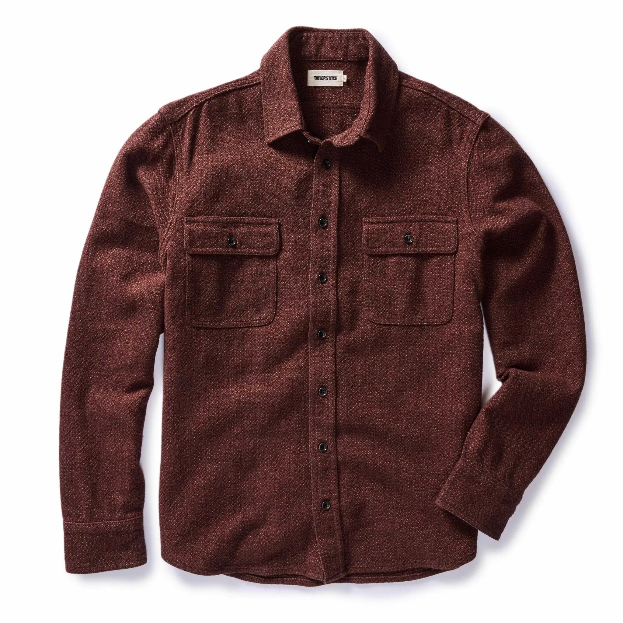 The Ledge Shirt in Burgundy Linen Tweed sold by Taylor Stitch product image thumbnail 5