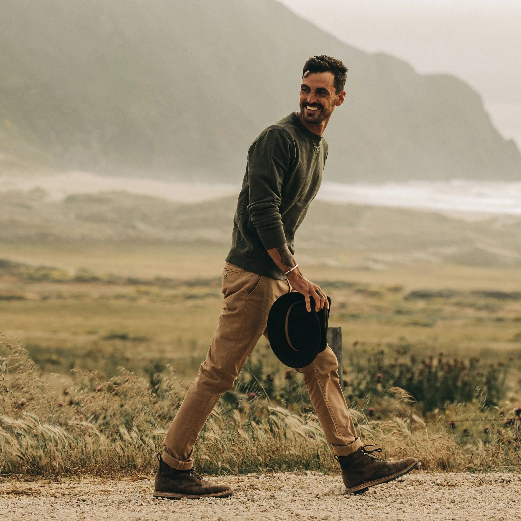 The Democratic Foundation Pant in Organic British Khaki sold by Taylor Stitch product image thumbnail 5