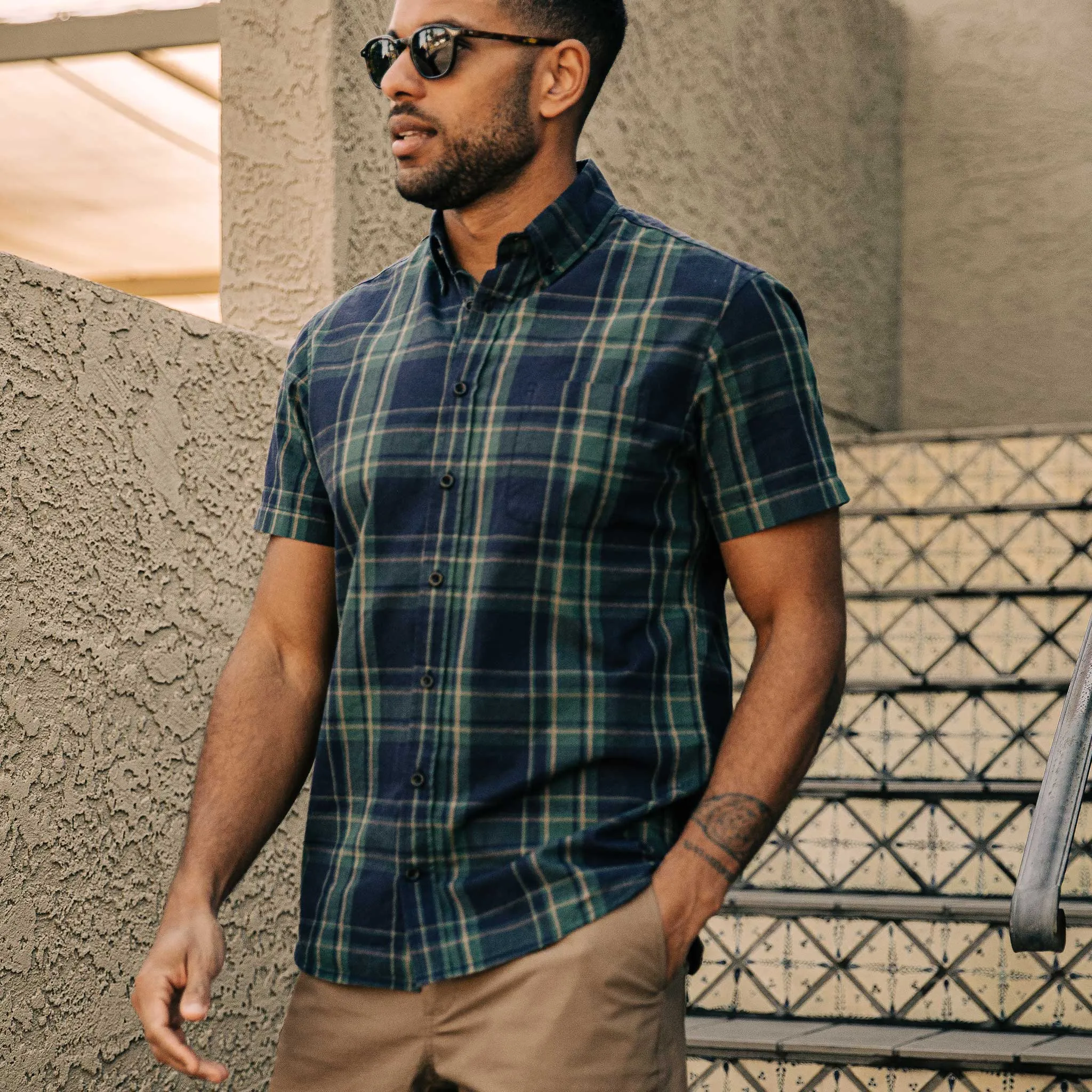 The Short Sleeve Jack in Green Madras sold by Taylor Stitch product image thumbnail 2