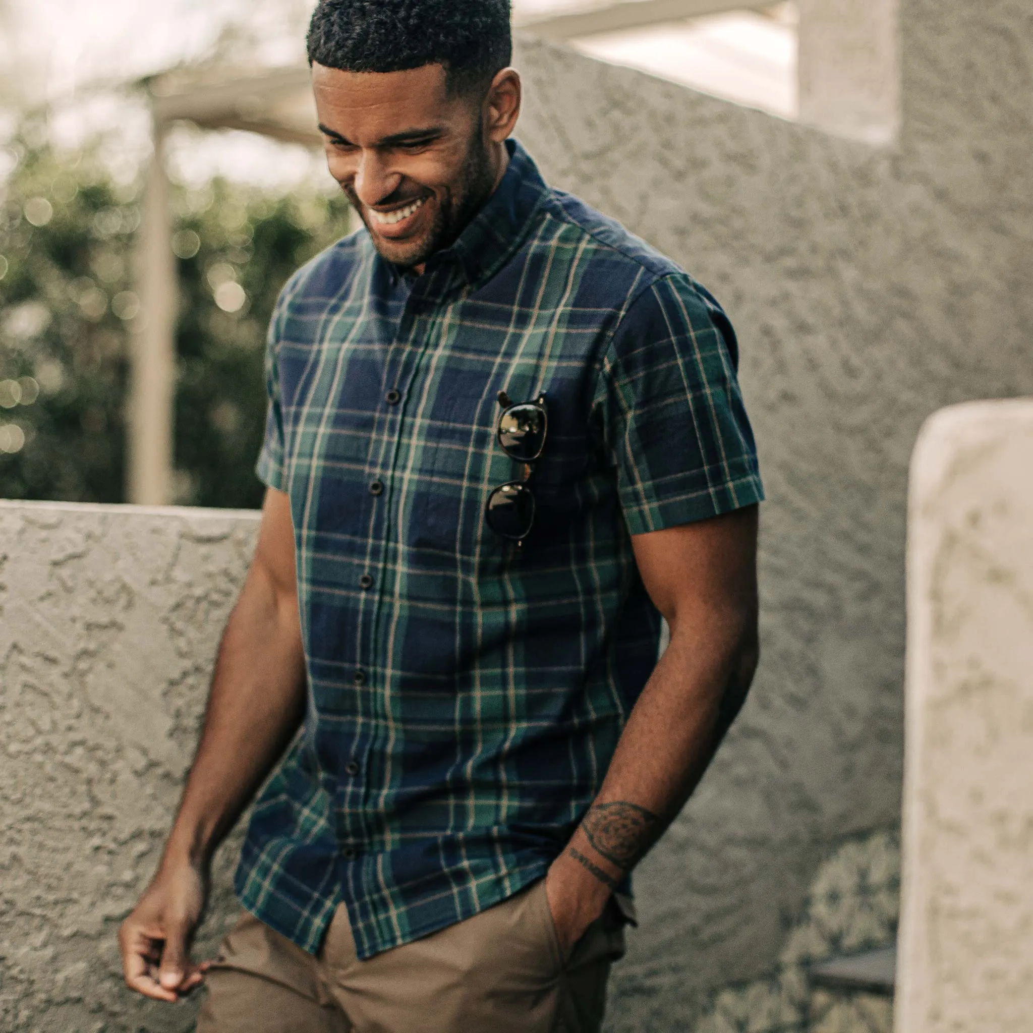 The Short Sleeve Jack in Green Madras sold by Taylor Stitch product image thumbnail 5