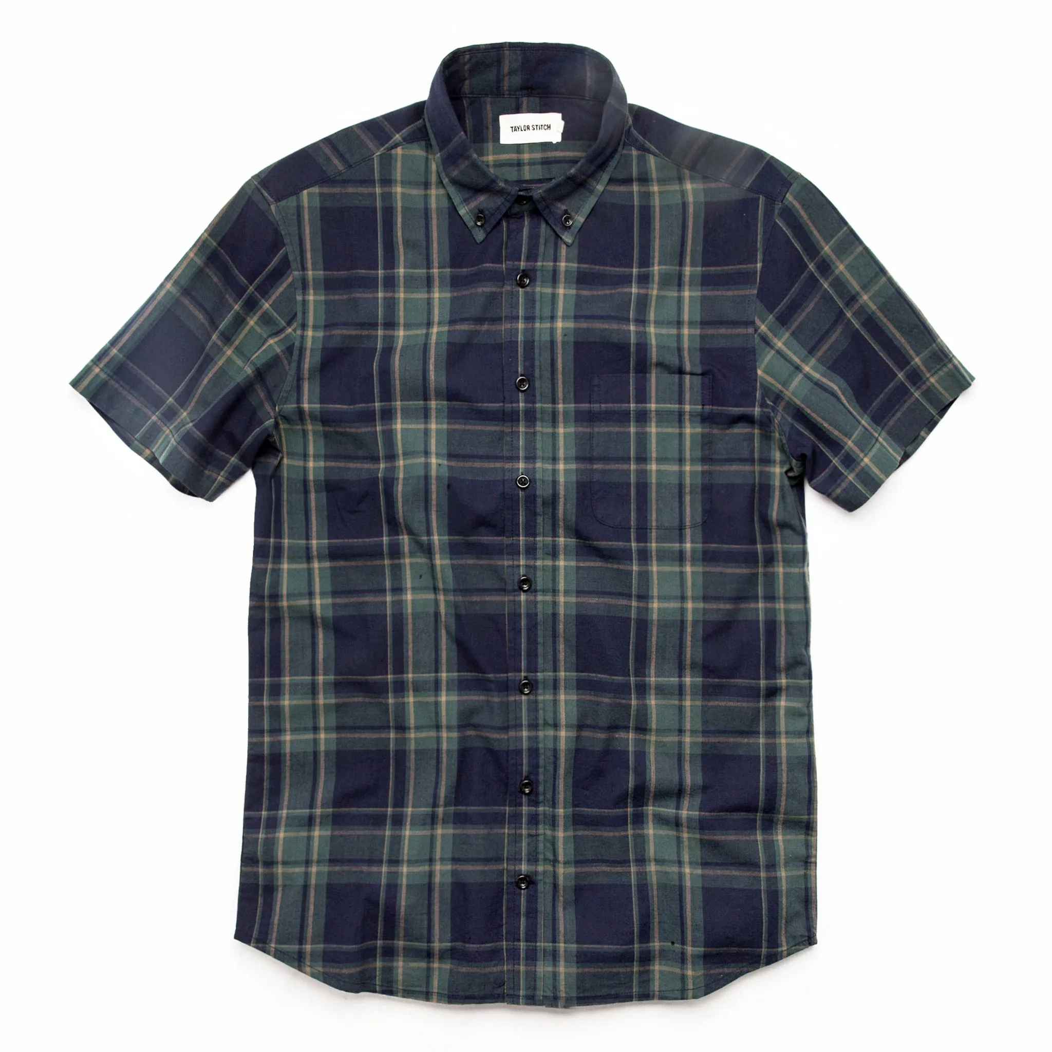 The Short Sleeve Jack in Green Madras sold by Taylor Stitch