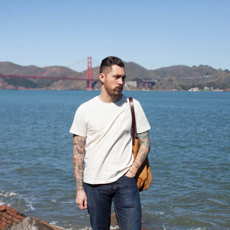 The Crewneck Pocket Tee in Natural sold by Taylor Stitch product image thumbnail 4