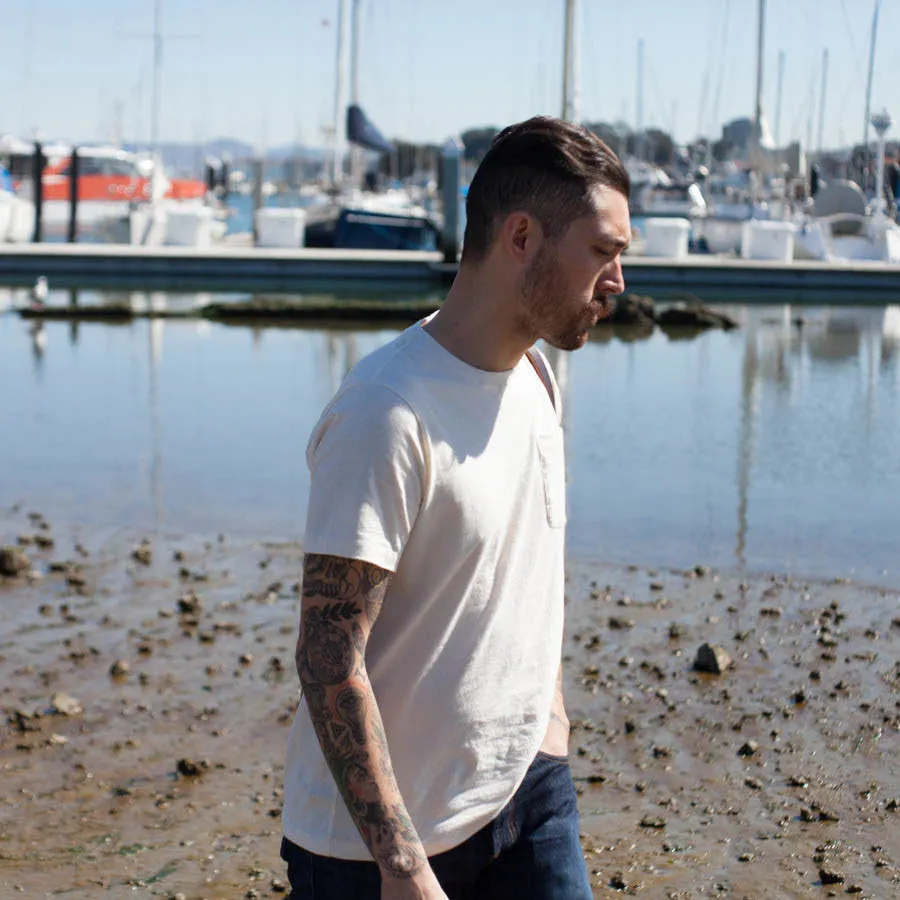 The Crewneck Pocket Tee in Natural sold by Taylor Stitch product image thumbnail 5