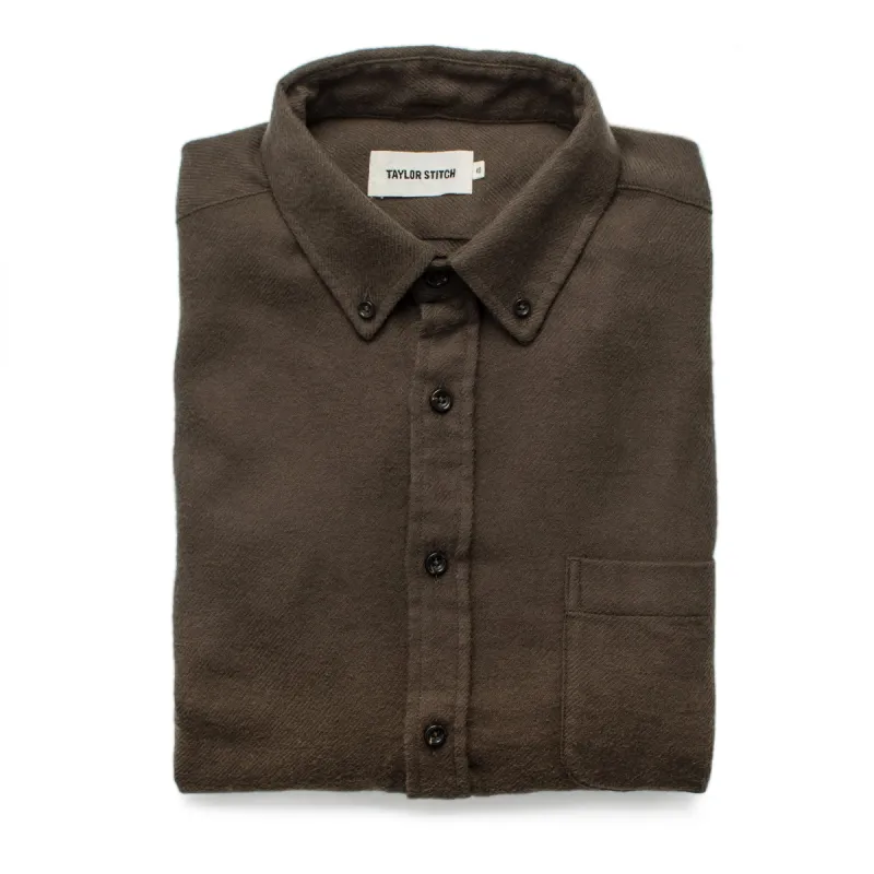 The Jack in Olive Brushed Organic Cotton sold by Taylor Stitch