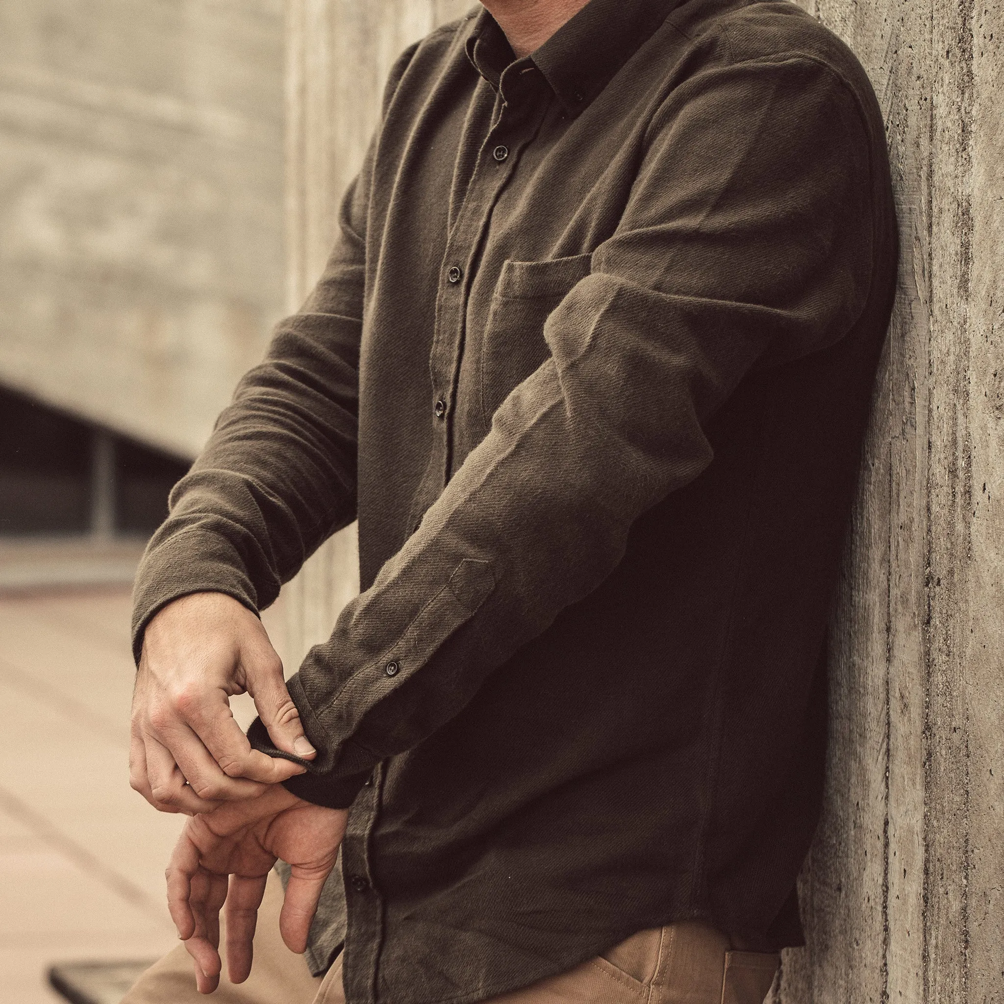 The Jack in Olive Brushed Organic Cotton sold by Taylor Stitch product image thumbnail 5