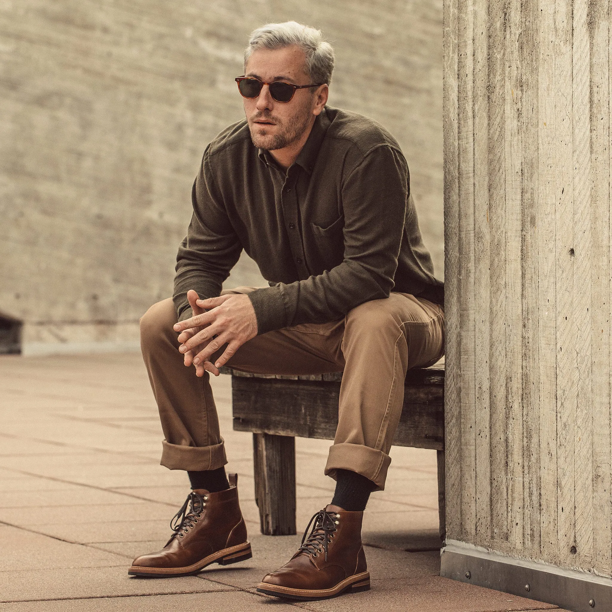 The Jack in Olive Brushed Organic Cotton sold by Taylor Stitch product image thumbnail 4