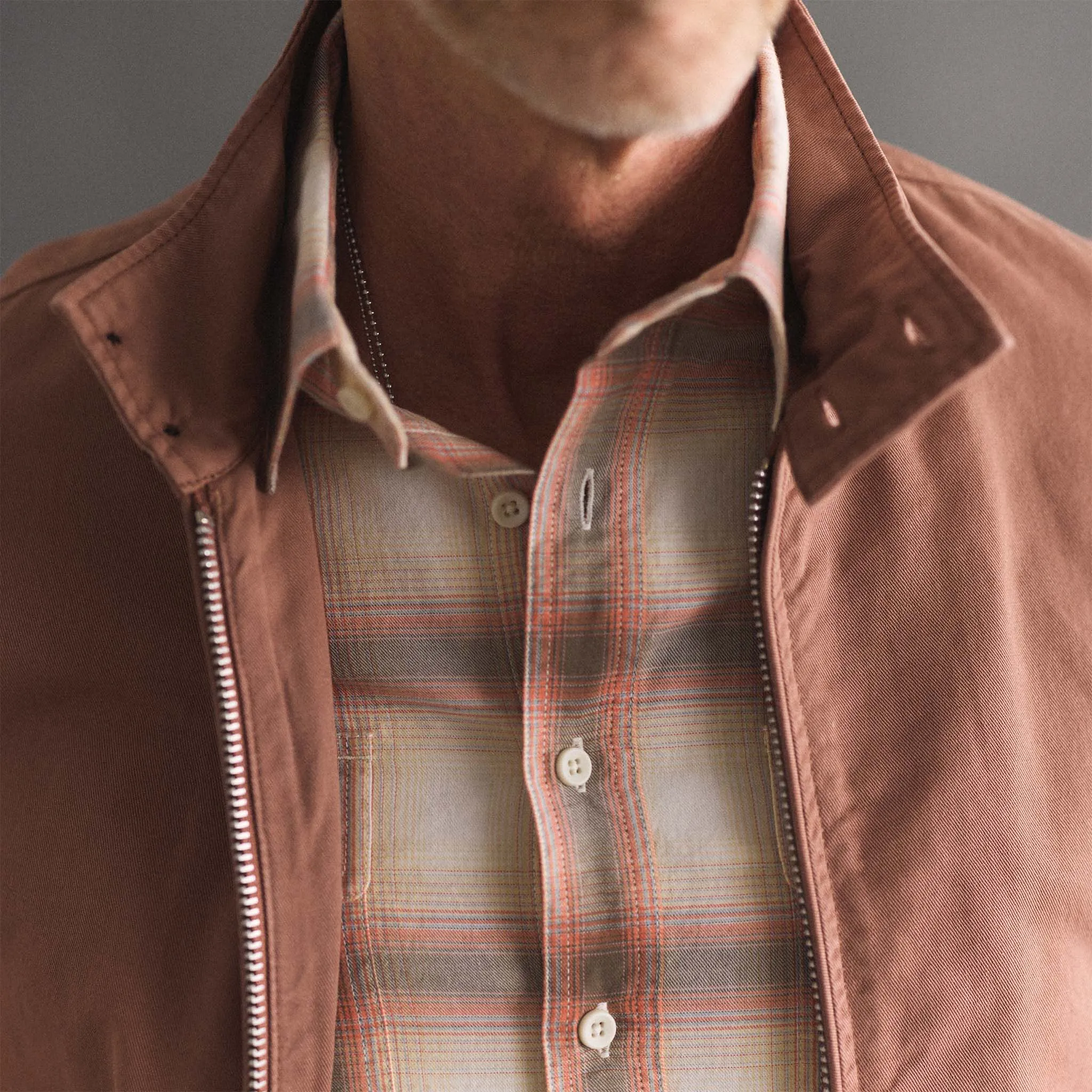The Flint Jacket in Faded Brick Foundation Twill sold by Taylor Stitch product image thumbnail 3