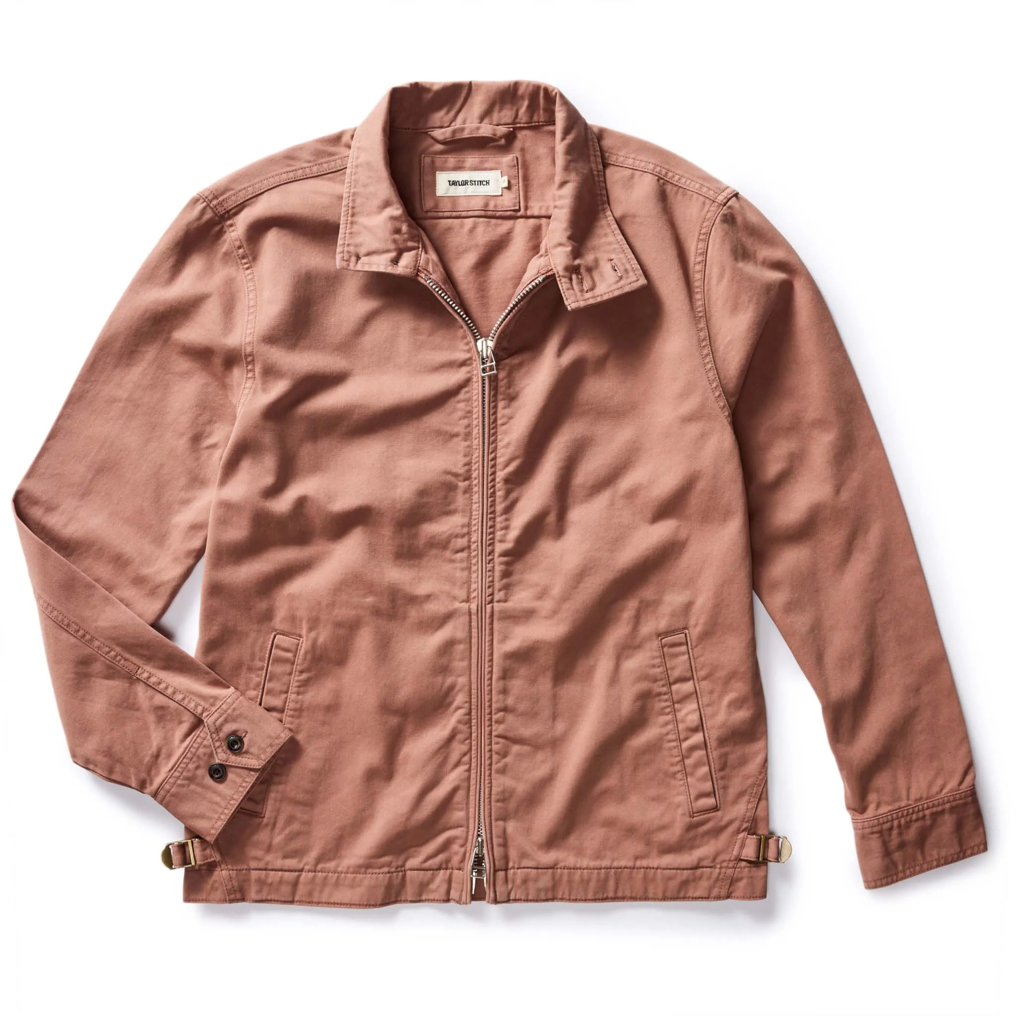 The Flint Jacket in Faded Brick Foundation Twill sold by Taylor Stitch