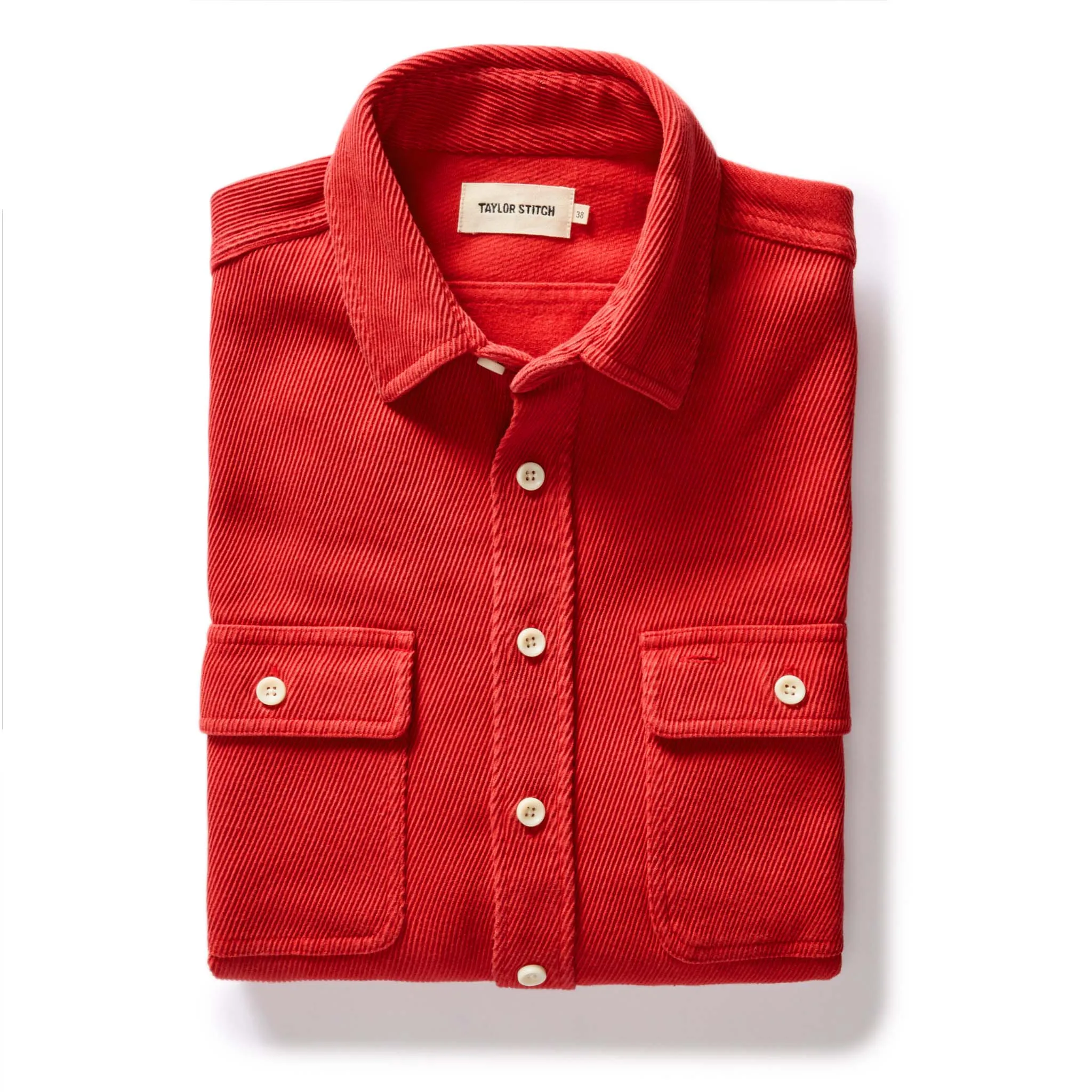 The Ledge Shirt in Cardinal sold by Taylor Stitch