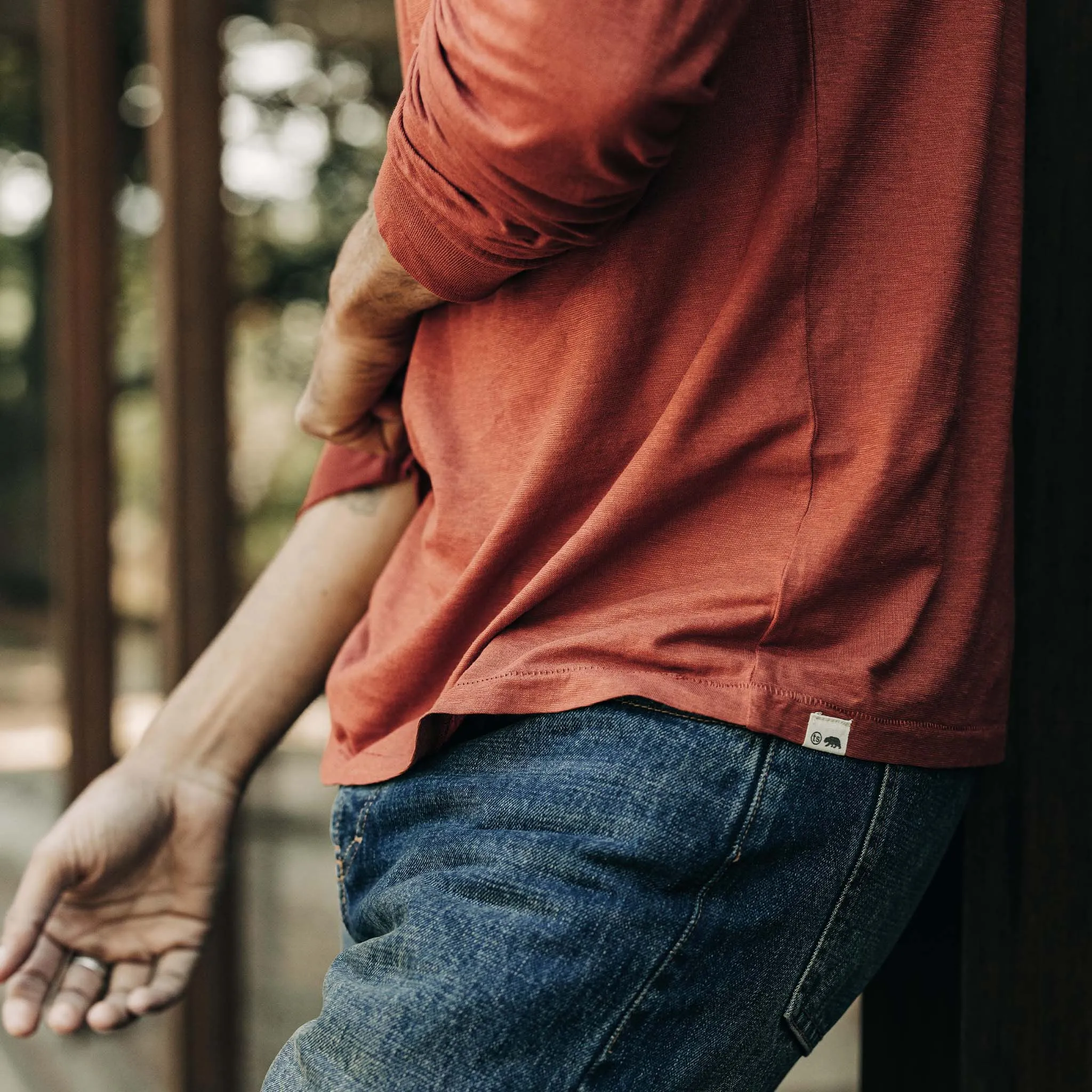 The Cotton Hemp Long Sleeve Tee in Engine sold by Taylor Stitch product image thumbnail 4