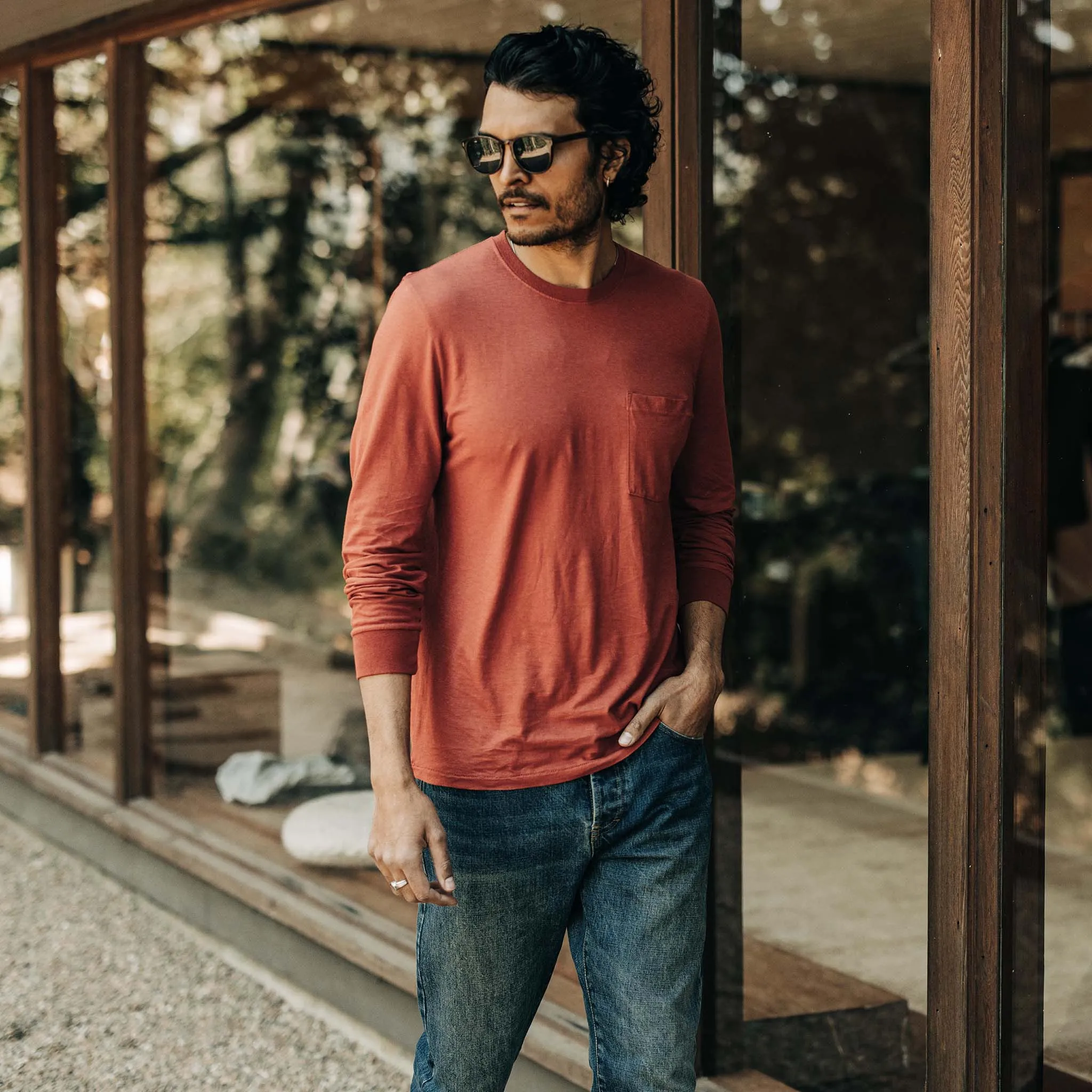 The Cotton Hemp Long Sleeve Tee in Engine sold by Taylor Stitch product image thumbnail 2