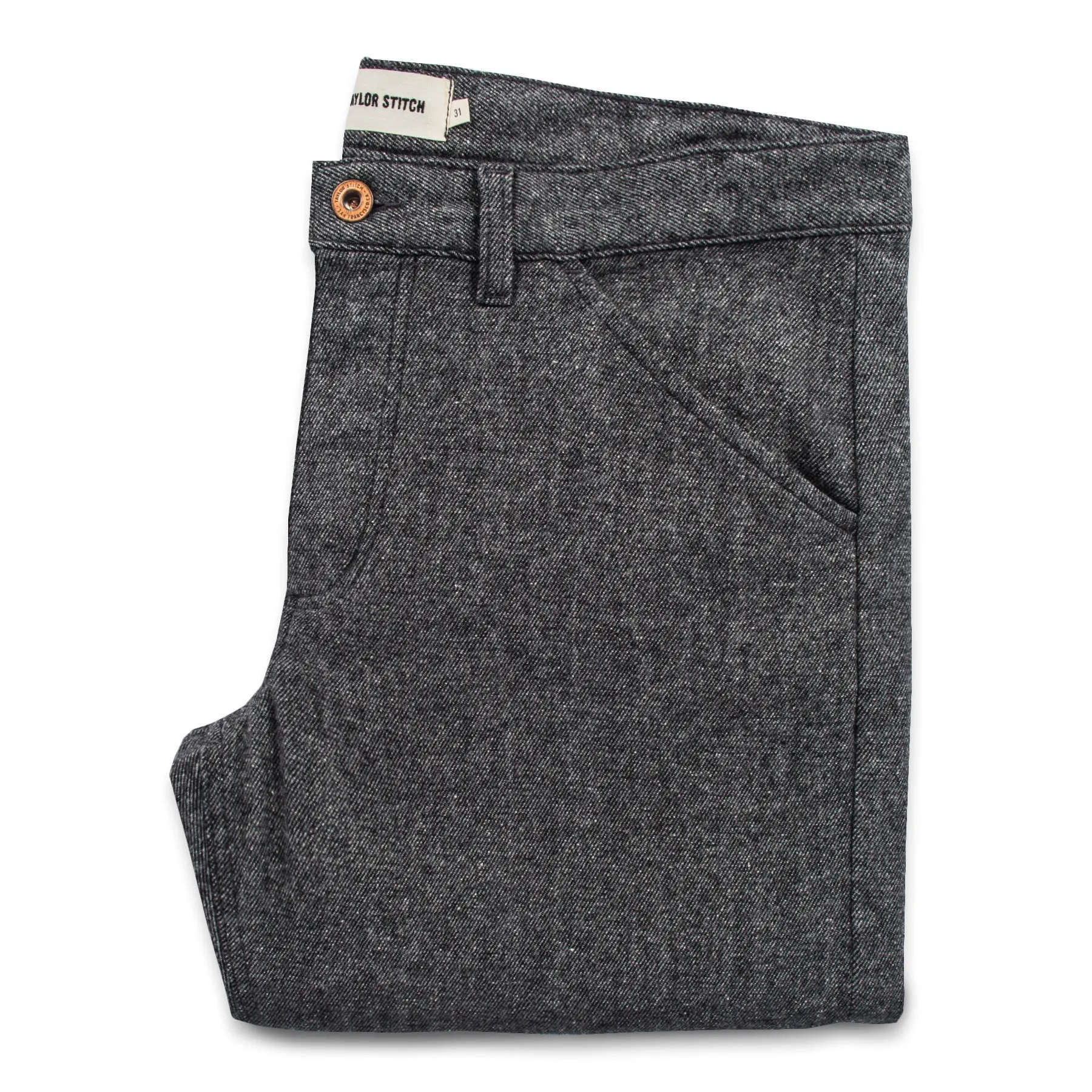 The Camp Pant in Charcoal Donegal sold by Taylor Stitch