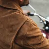The Wyatt Jacket in Cognac Suede sold by Taylor Stitch