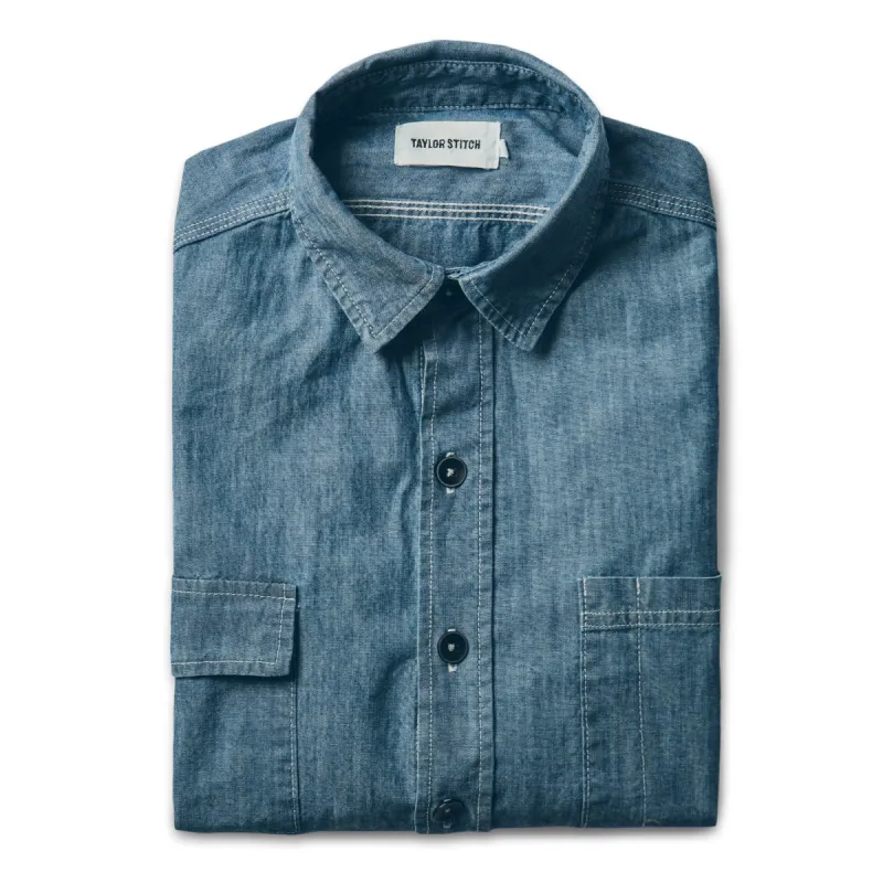 The Utility Shirt in Sea Washed Chambray sold by Taylor Stitch