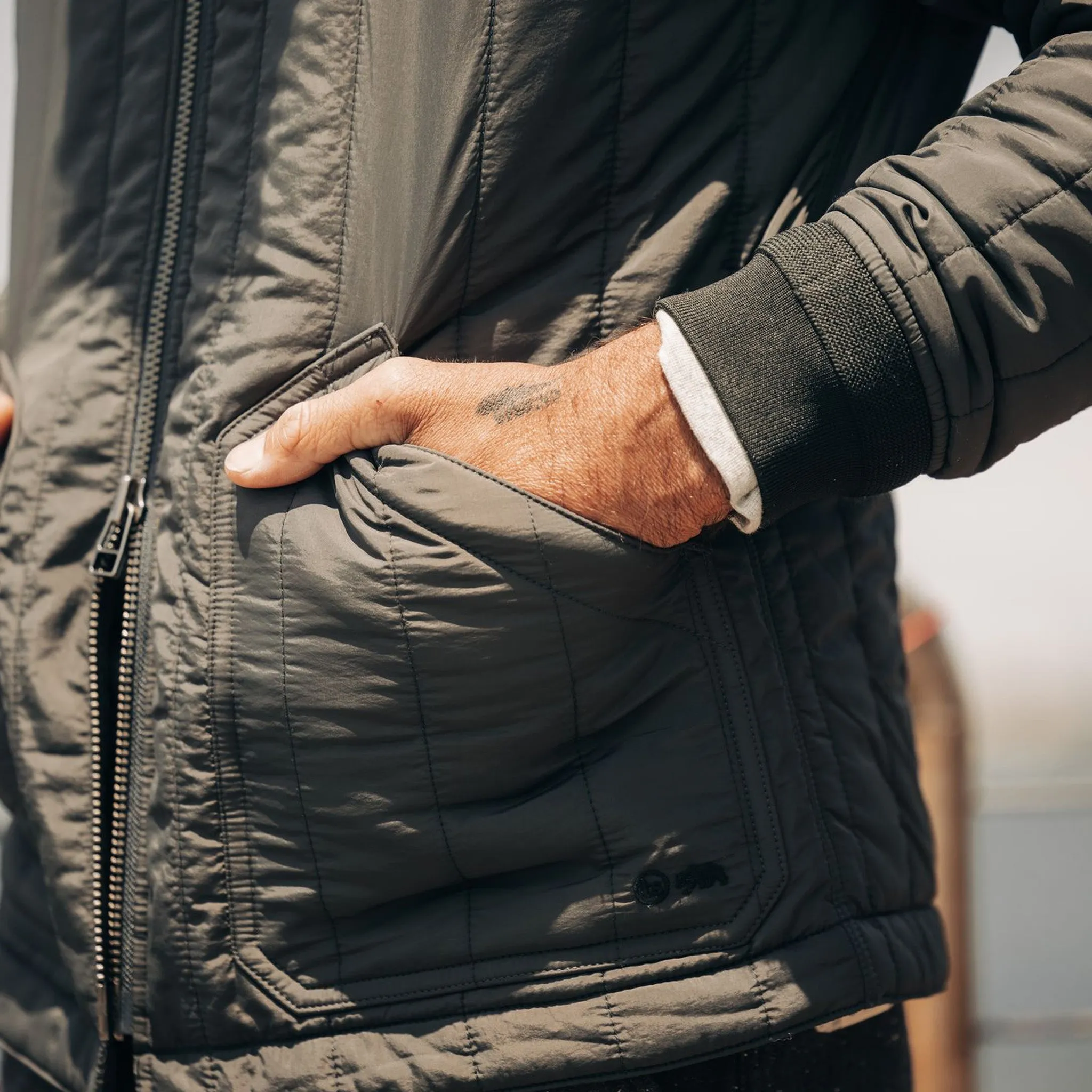 The Able Jacket in Faded Black Quilted Nylon sold by Taylor Stitch product image thumbnail 3