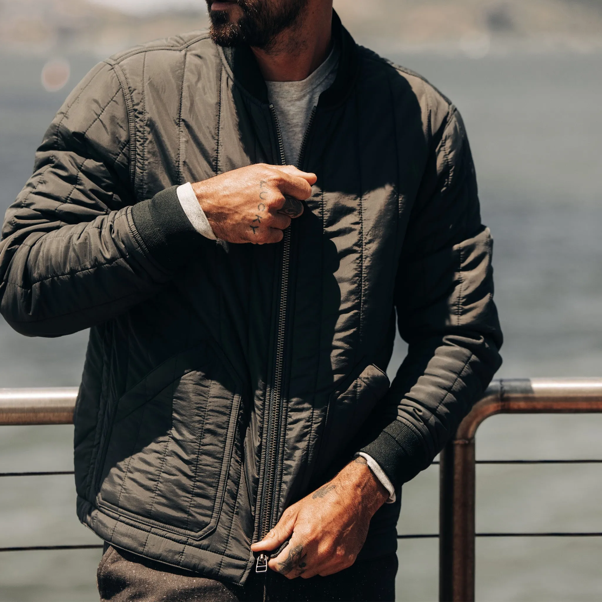 The Able Jacket in Faded Black Quilted Nylon sold by Taylor Stitch product image thumbnail 2