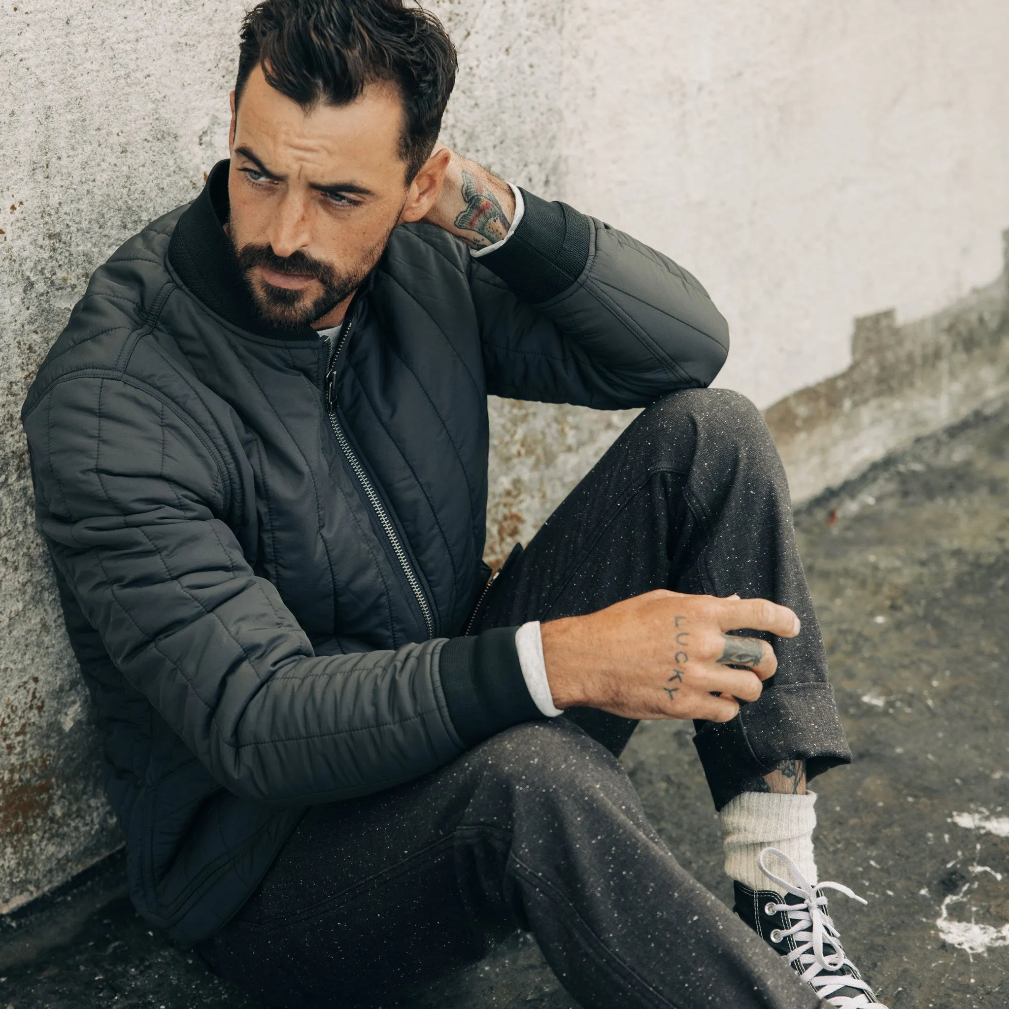 The Able Jacket in Faded Black Quilted Nylon sold by Taylor Stitch product image thumbnail 4