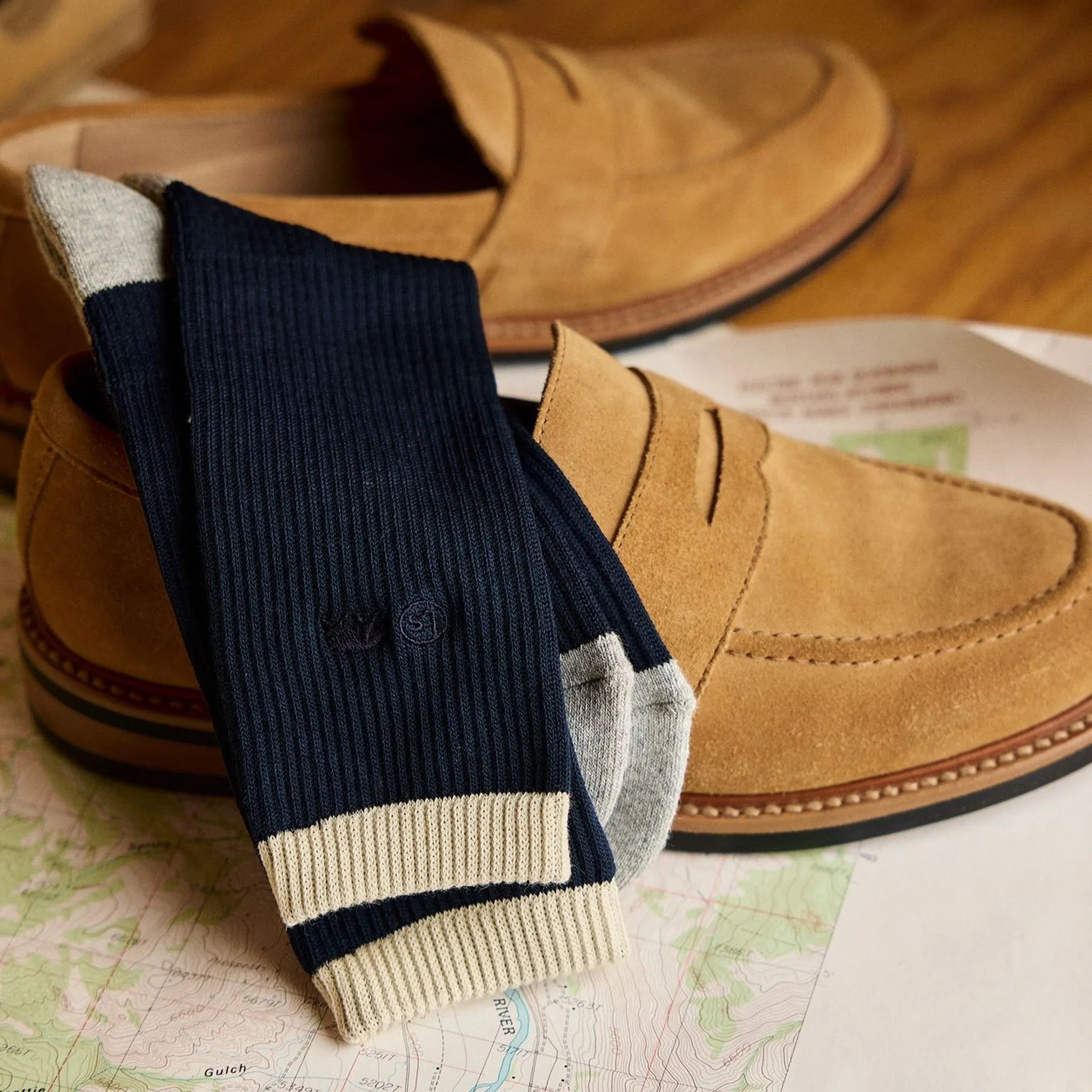 The Ribbed Sock in Navy sold by Taylor Stitch product image thumbnail 2