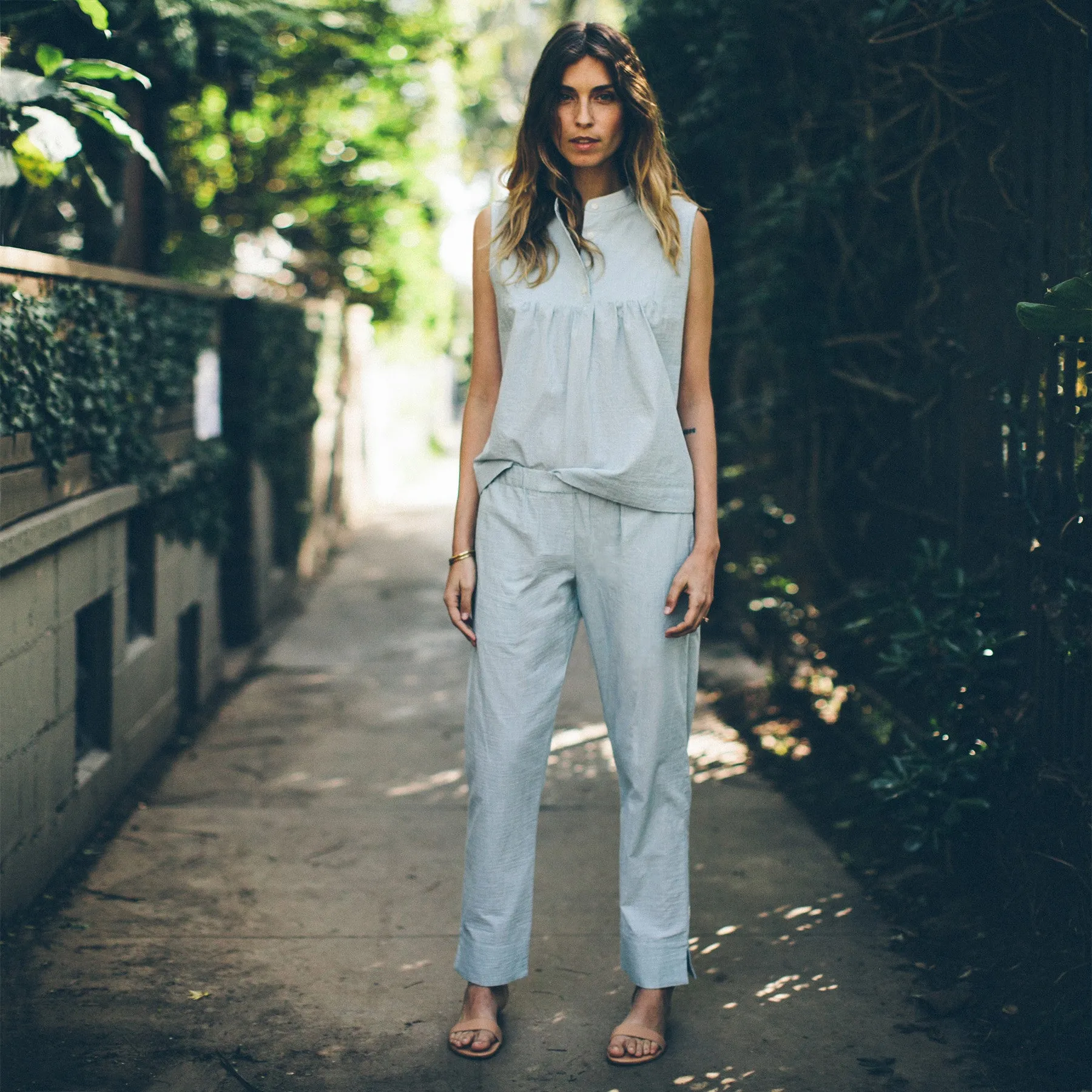 The Isla Pant in Seafoam Striped Cotton sold by Taylor Stitch product image thumbnail 2