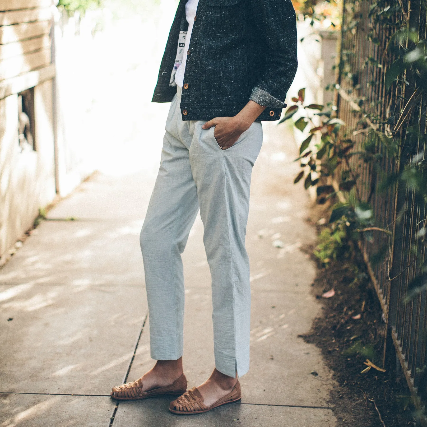 The Isla Pant in Seafoam Striped Cotton sold by Taylor Stitch product image thumbnail 3