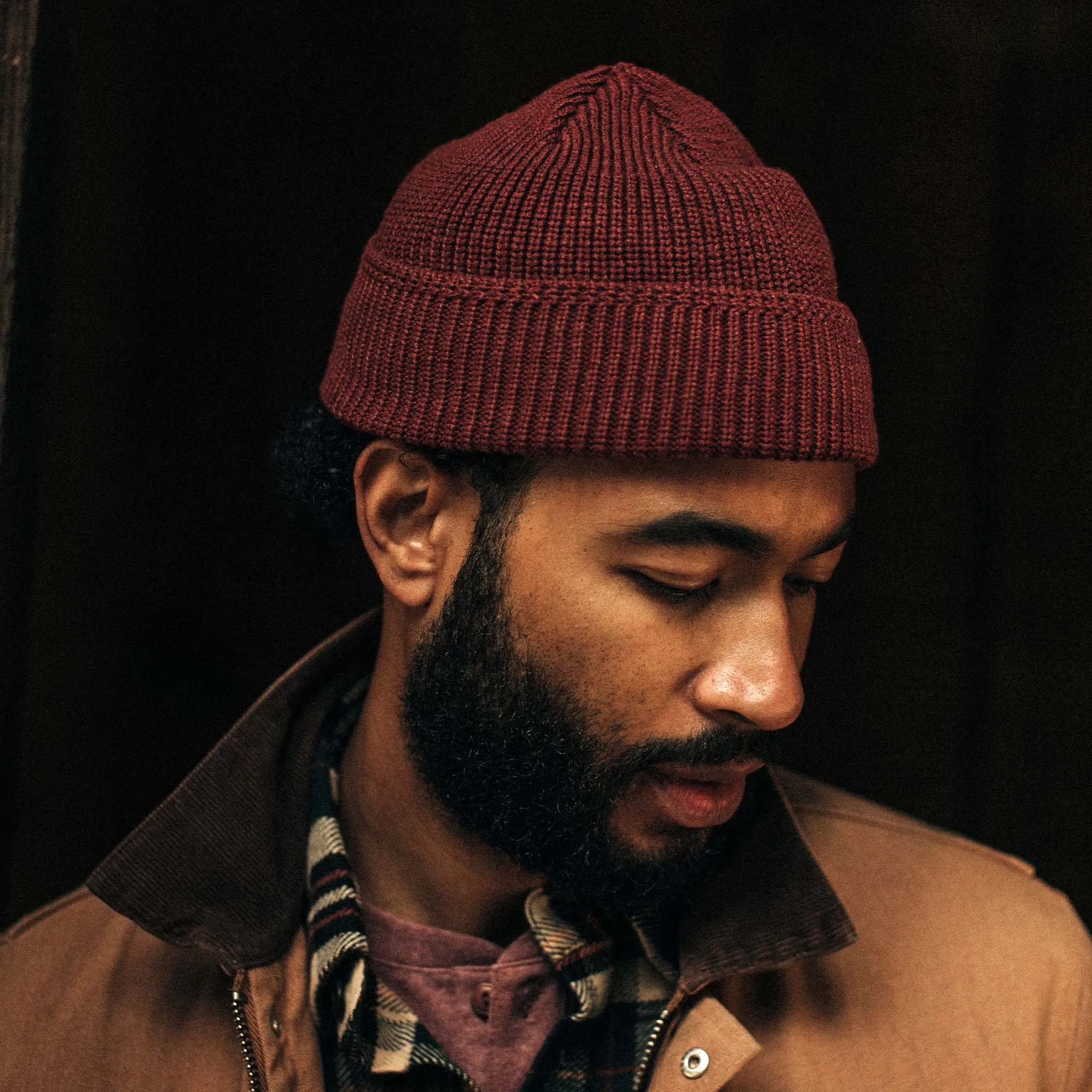 The Rib Beanie in Burgundy Heather sold by Taylor Stitch product image thumbnail 3