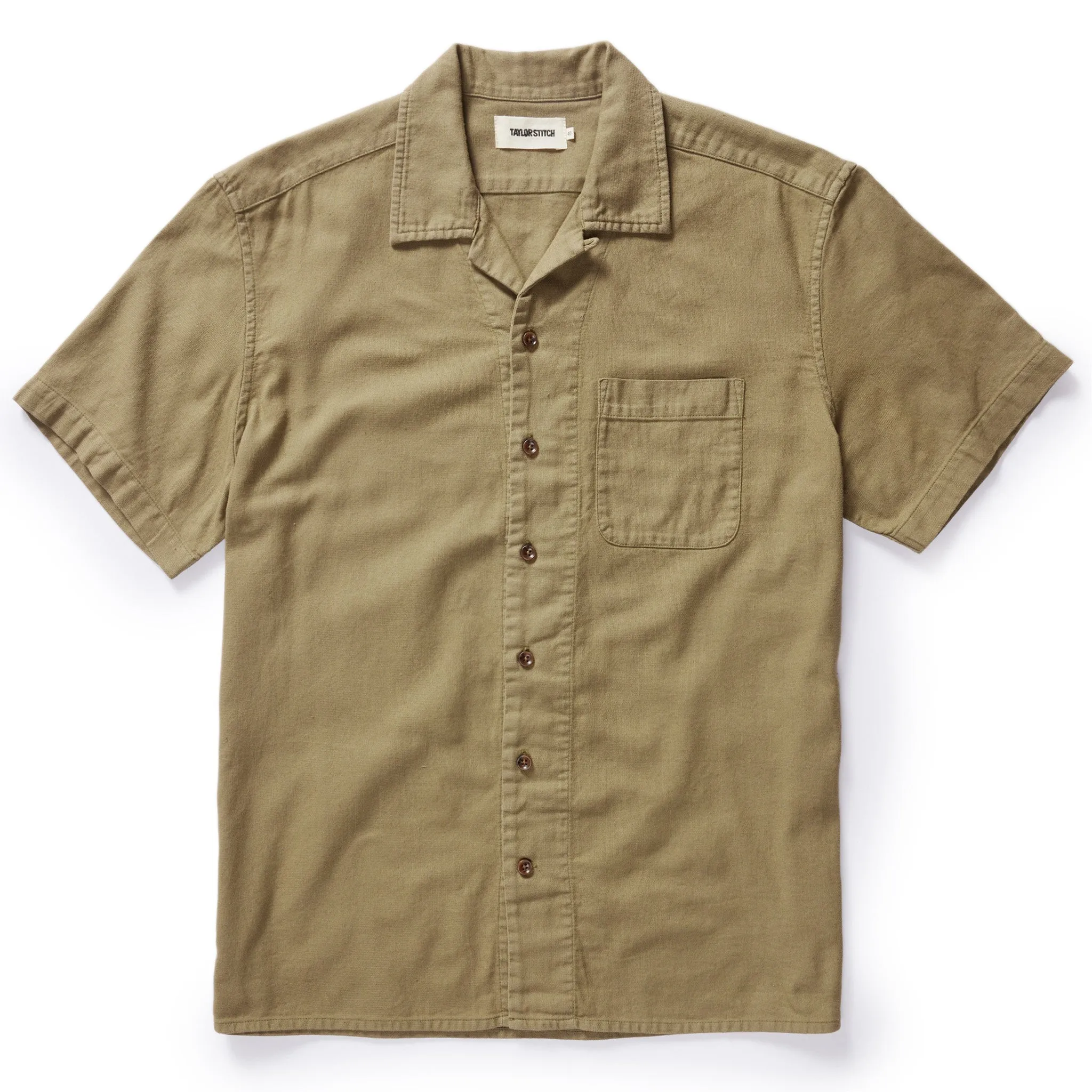 The Short Sleeve Hawthorne in Sea Moss sold by Taylor Stitch