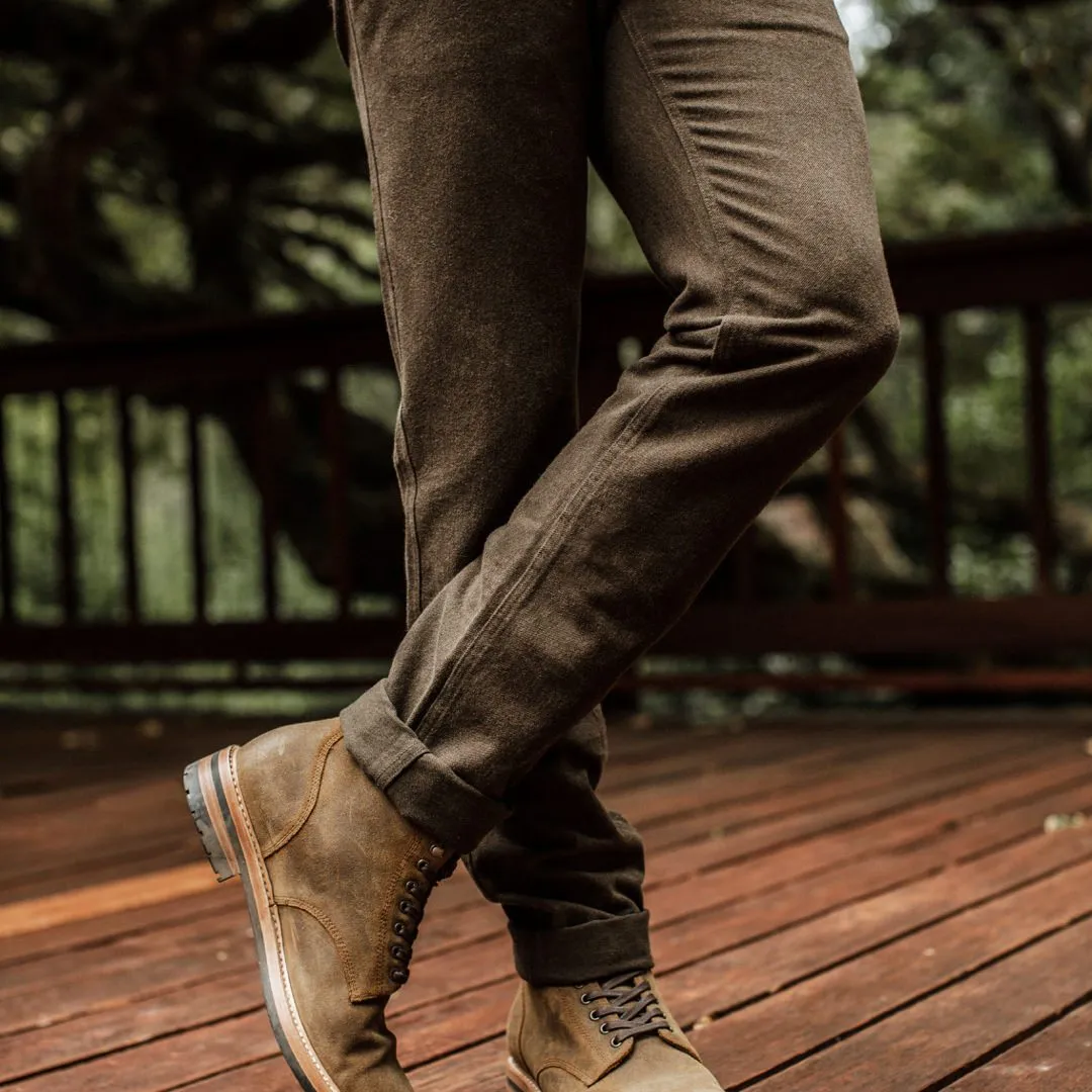 The Camp Pant in Heather Olive Twill sold by Taylor Stitch product image thumbnail 5