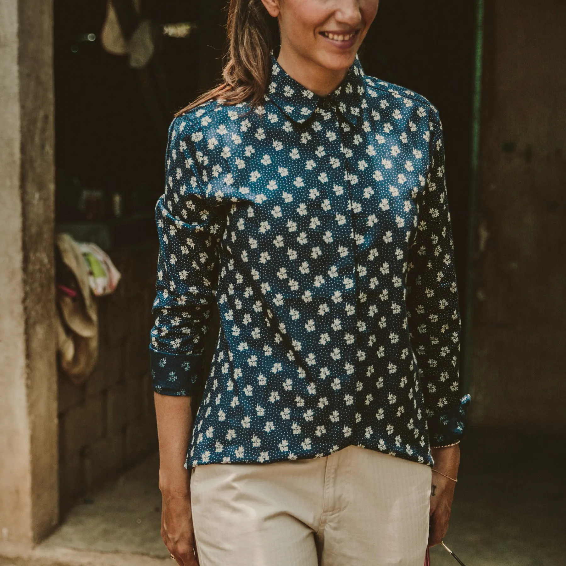 The Michelle Shirt in Indigo Print sold by Taylor Stitch product image thumbnail 5