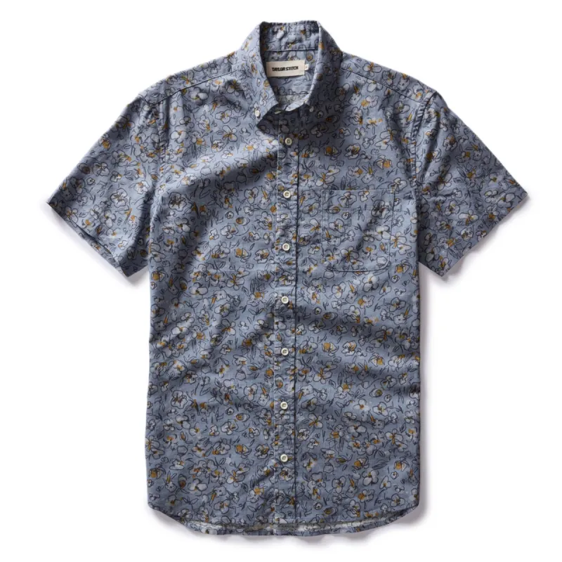 The Short Sleeve Jack in Light Blue Floral sold by Taylor Stitch