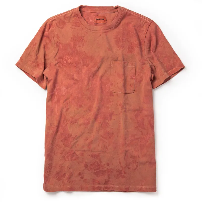 The Botanical Dye Tee in Rust sold by Taylor Stitch