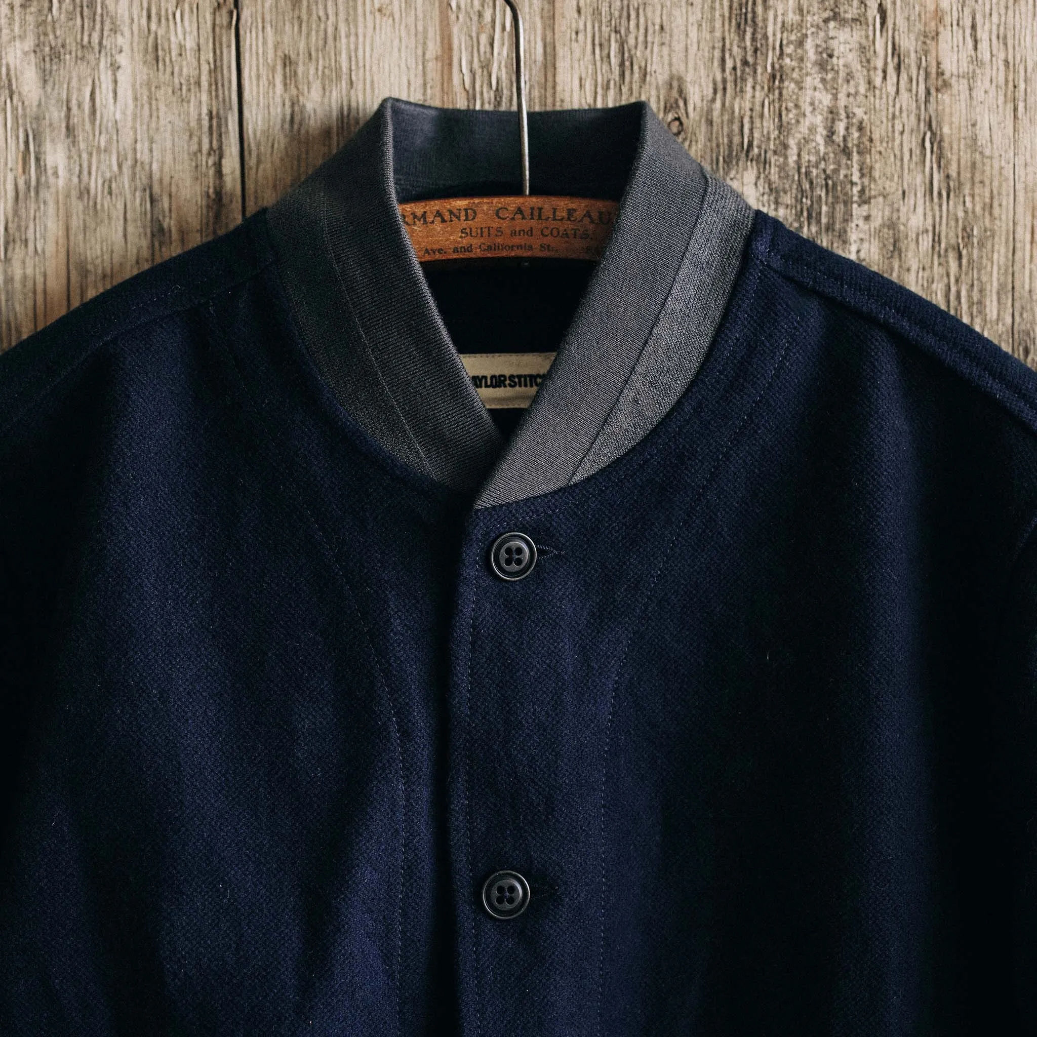 The Bomber Jacket in Dark Navy Moleskin sold by Taylor Stitch product image thumbnail 4